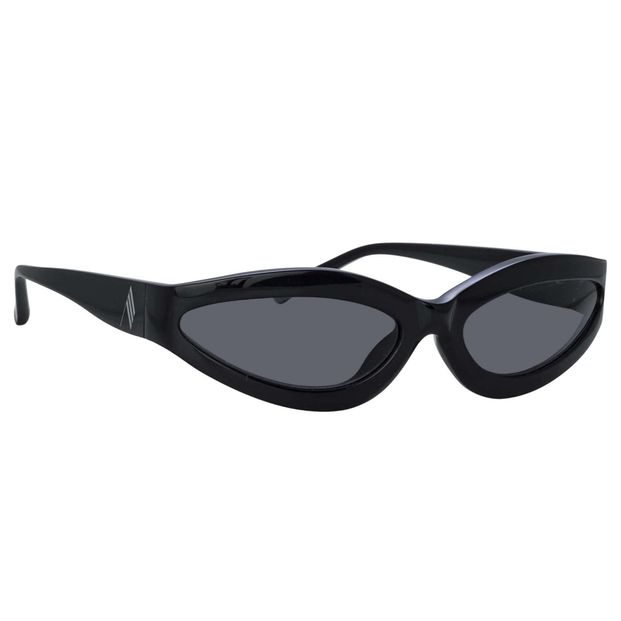 Agnes Wrap Sunglasses in Black - Image 2