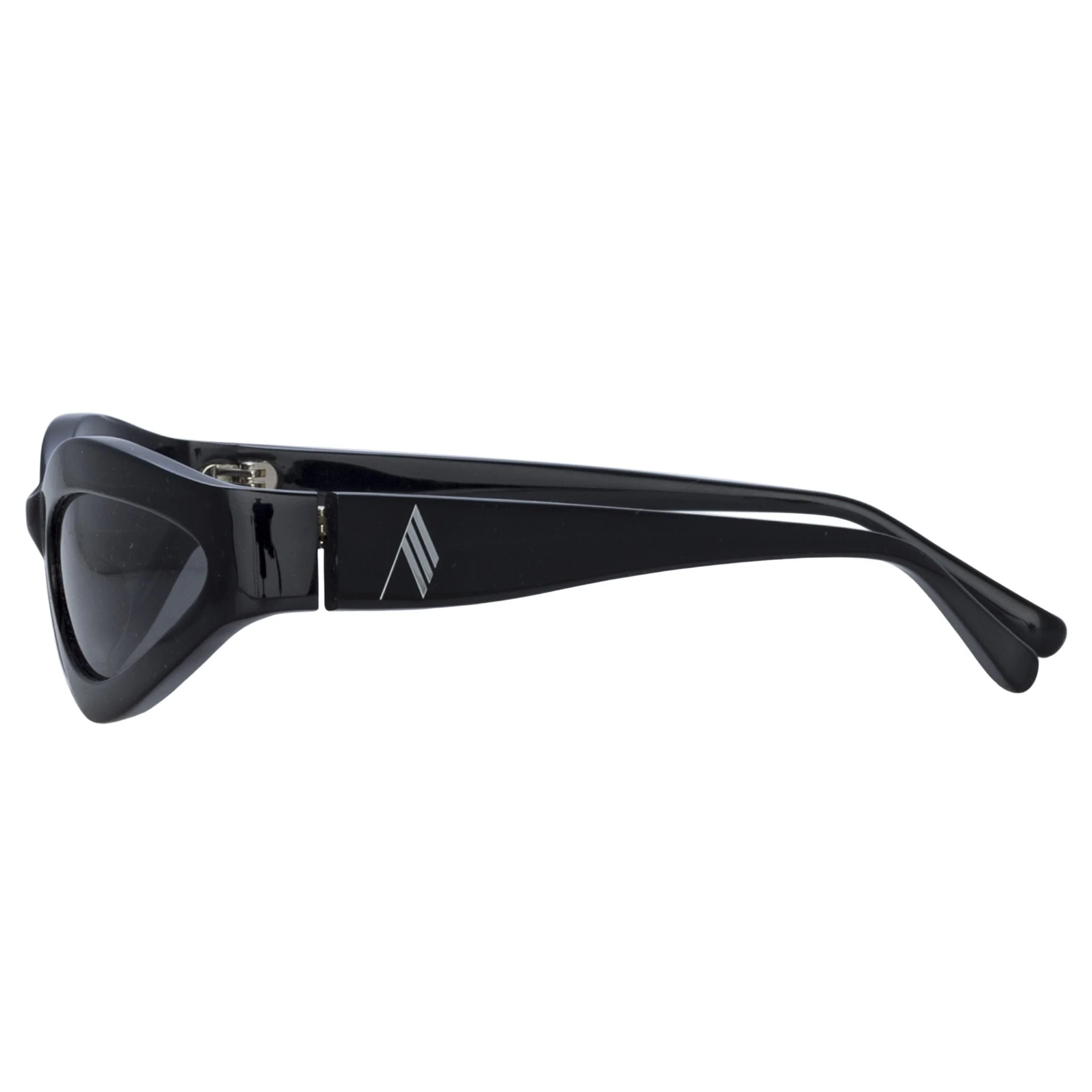 Agnes Wrap Sunglasses in Black - Image 4