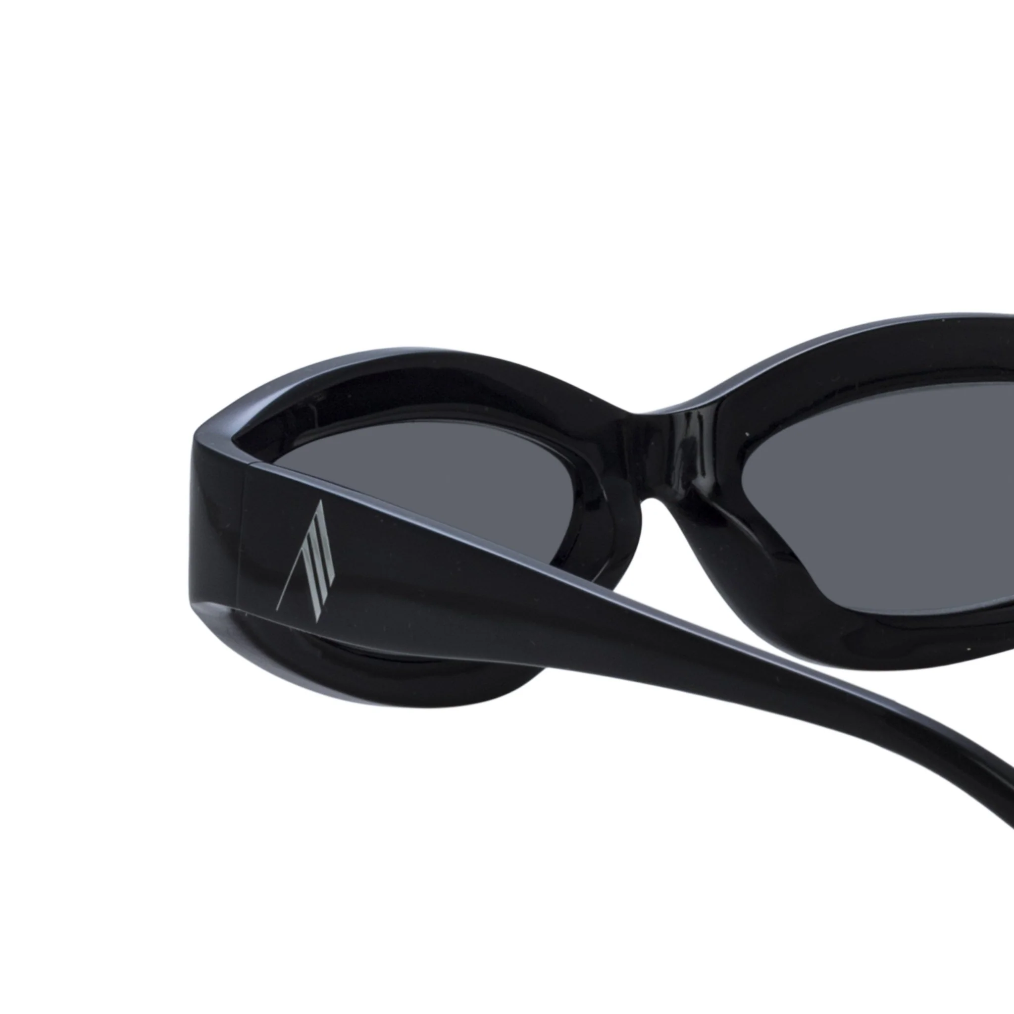 Agnes Wrap Sunglasses in Black - Image 5