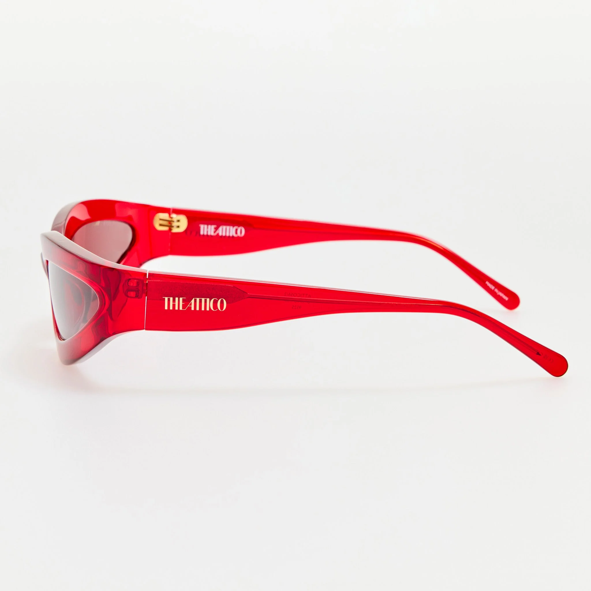 Agnes Wrap Sunglasses in Red - Image 4