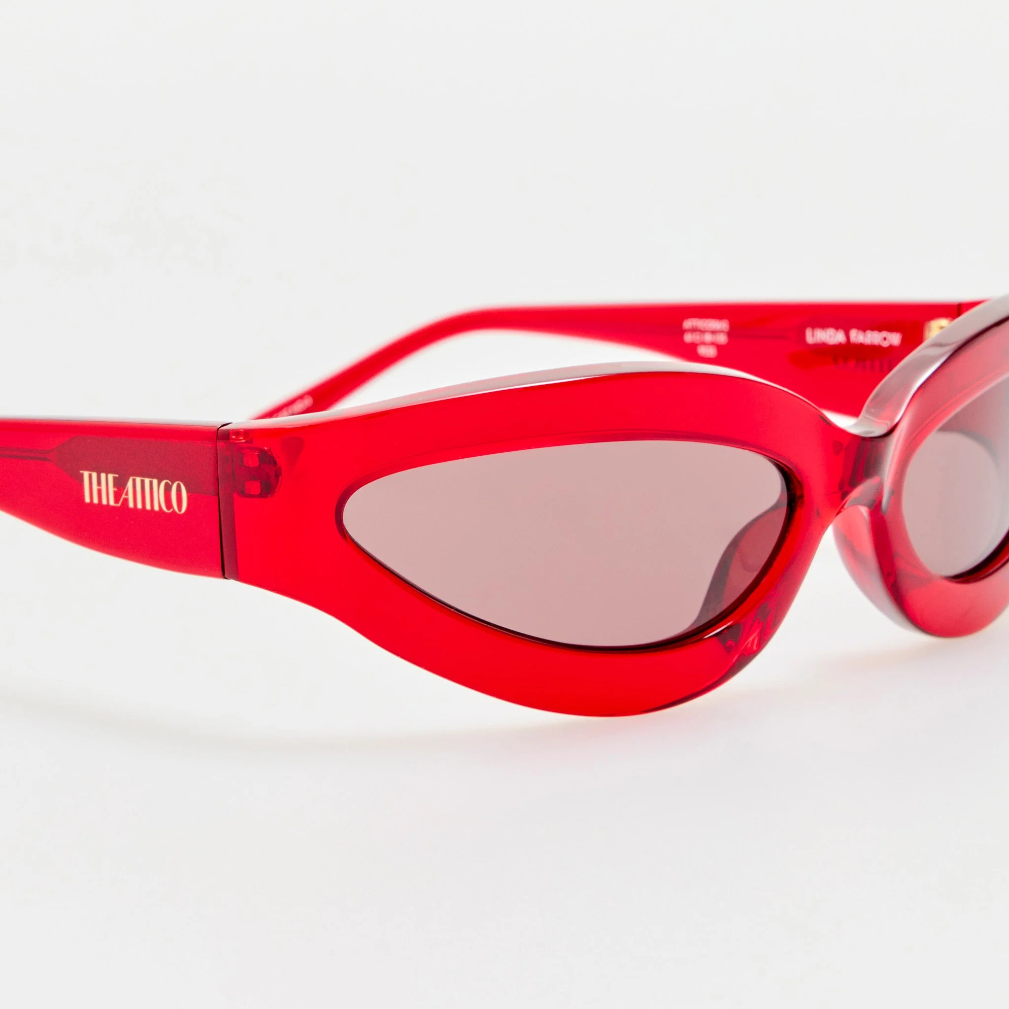 Agnes Wrap Sunglasses in Red - Image 5