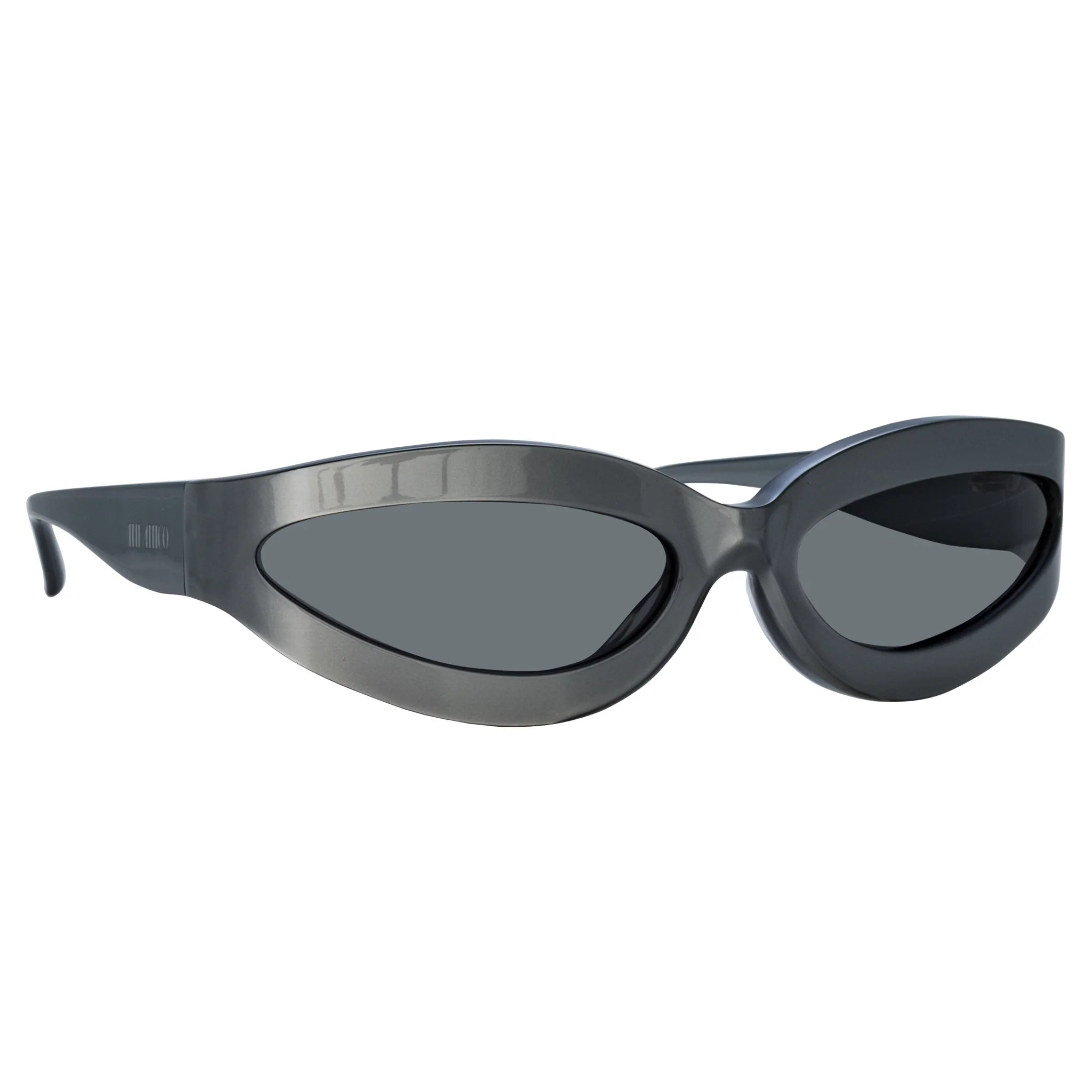 Agnes Wrap Sunglasses in Silver - Image 2
