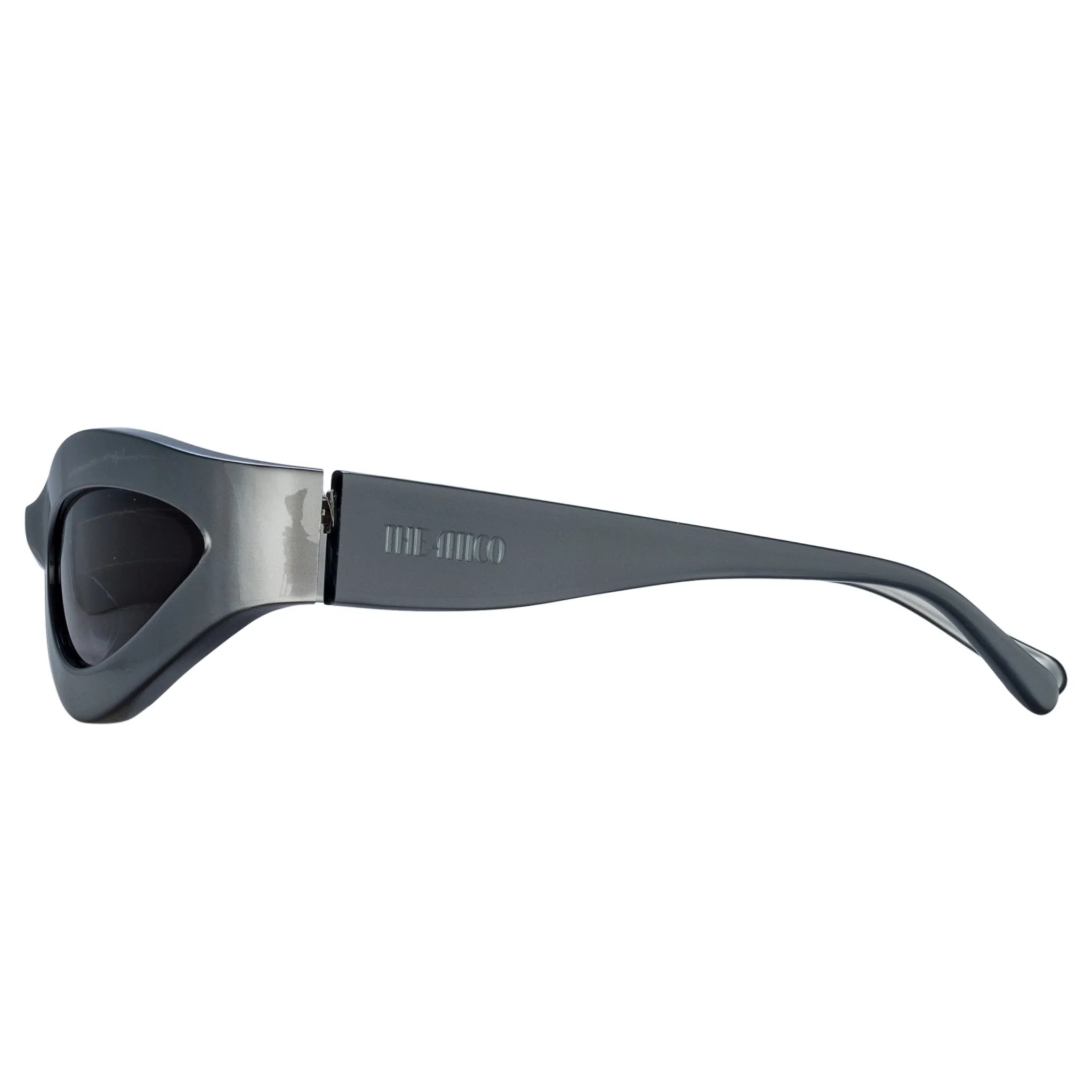 Agnes Wrap Sunglasses in Silver - Image 4