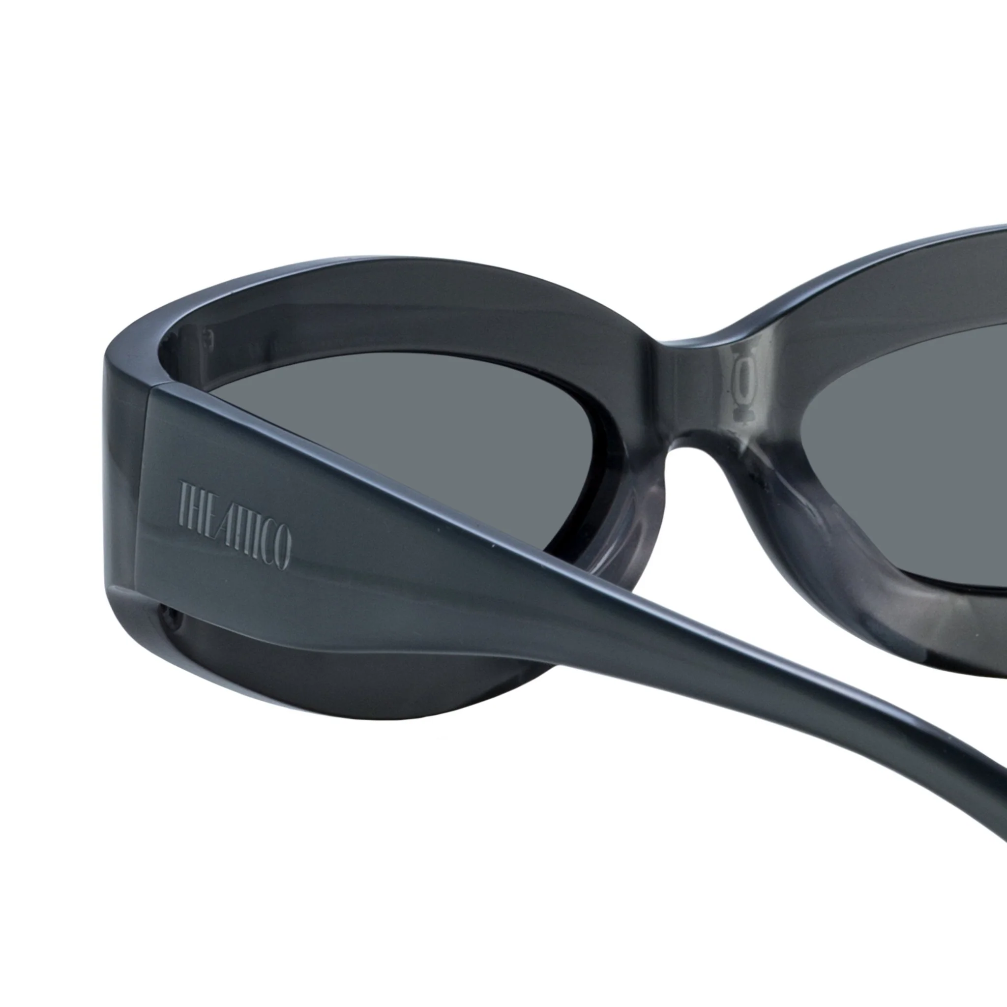 Agnes Wrap Sunglasses in Silver - Image 5