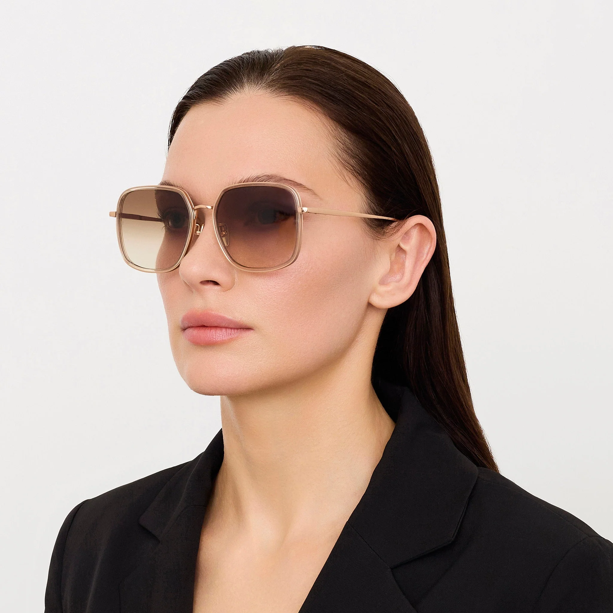 Alicia Sunglasses in 18K Gold and Camel - Image 3