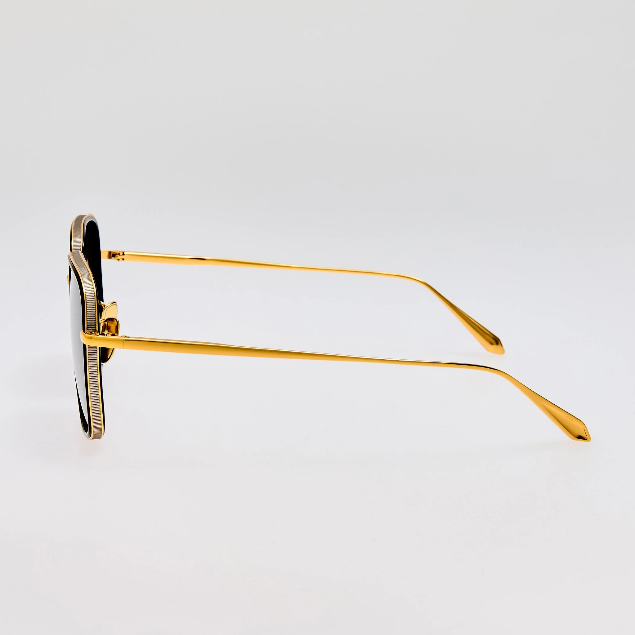 Alicia Sunglasses in 22K Gold and Grey - Image 5