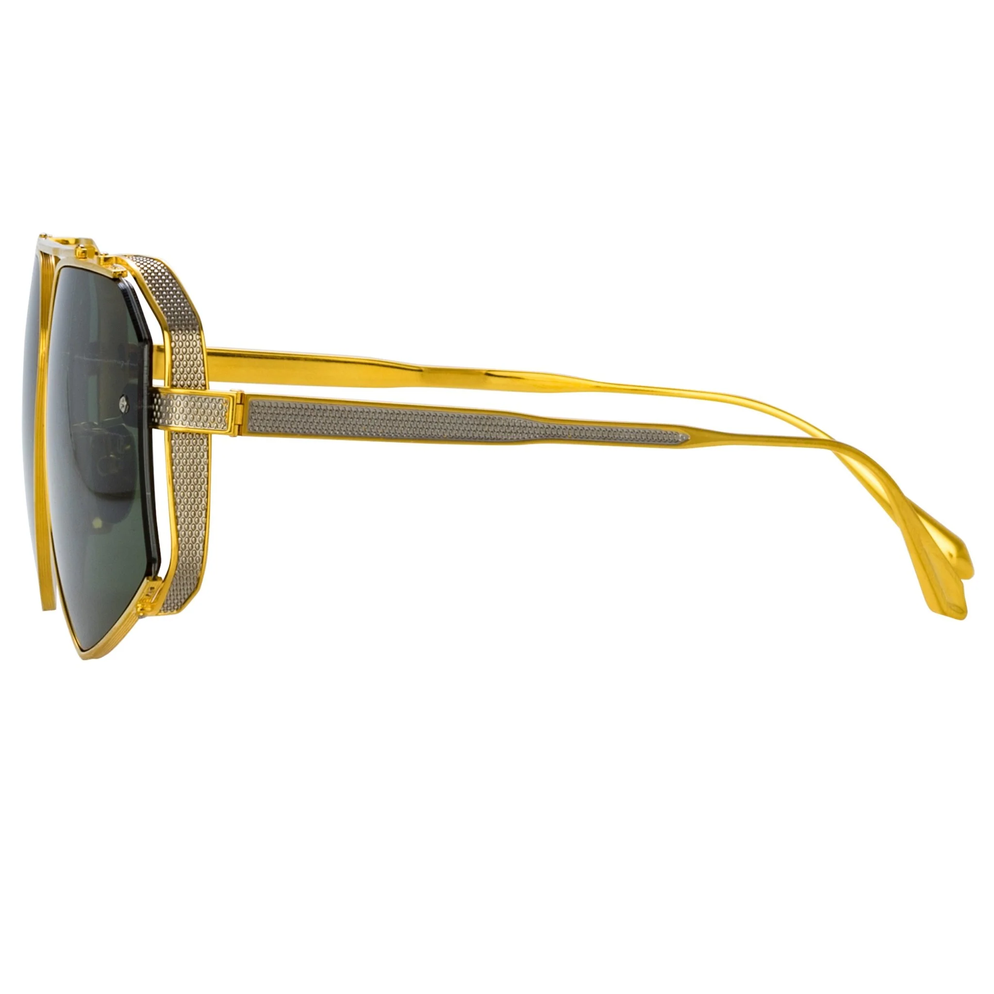 Amar Sunglasses in 22K Gold and Green - Image 5