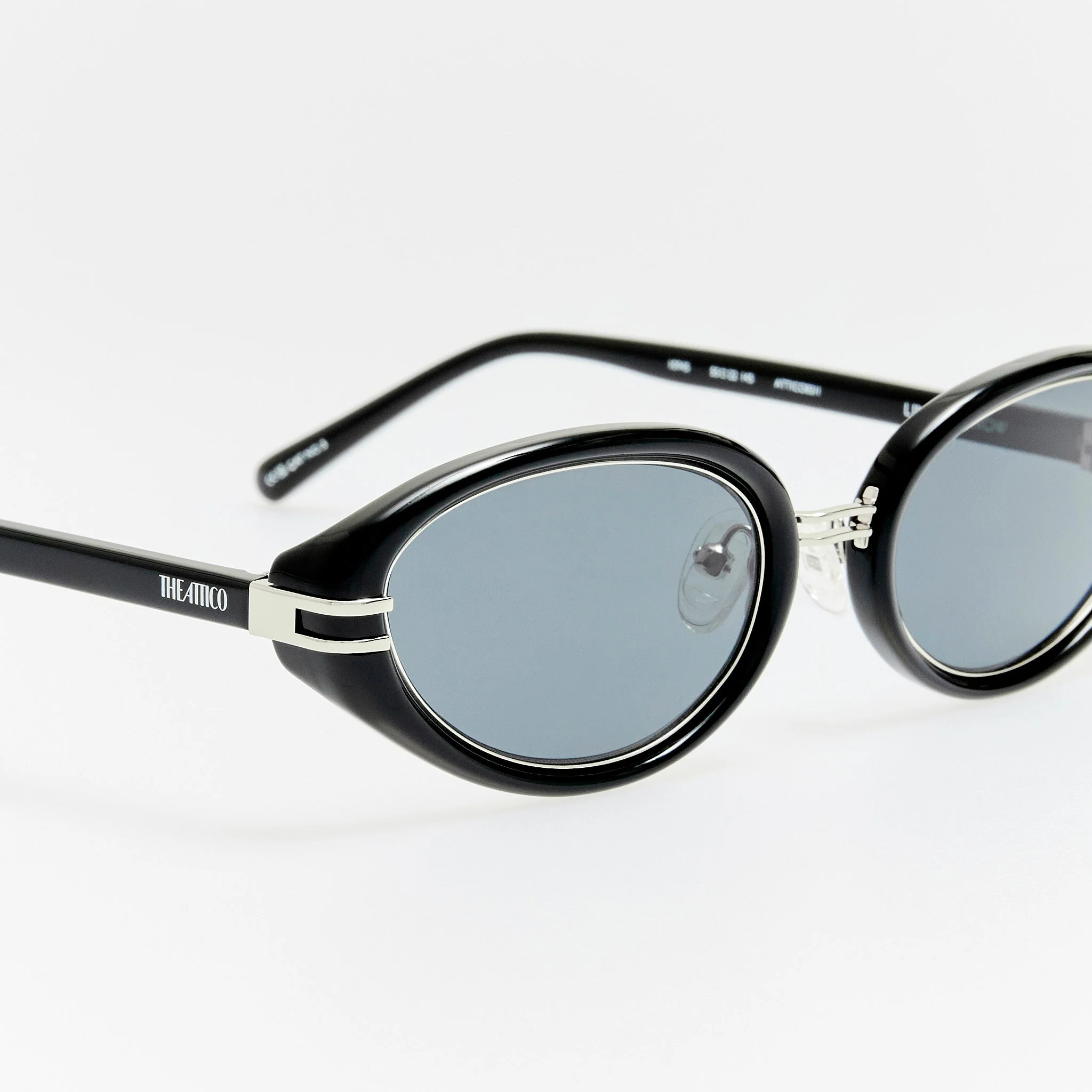 Ambra Oval Sunglasses in Black and Grey - Image 4