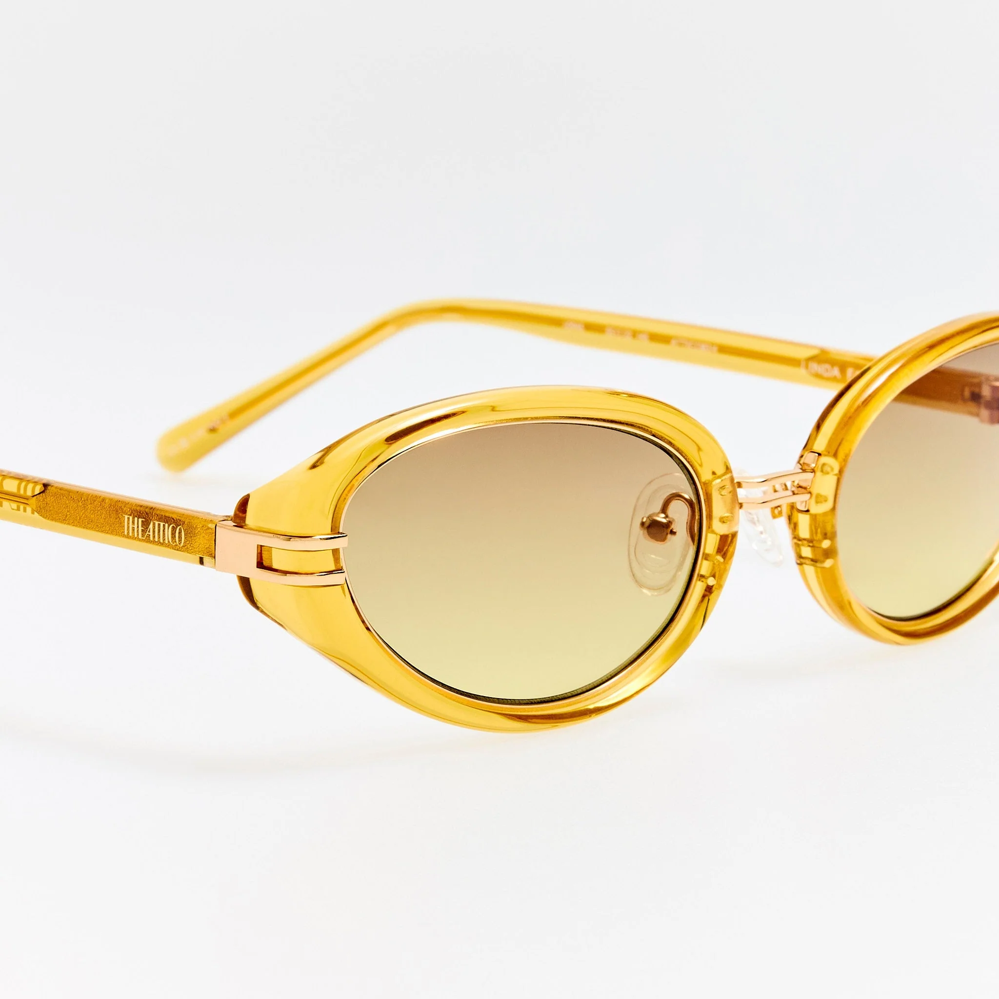 Ambra Oval Sunglasses in Mustard - Image 4