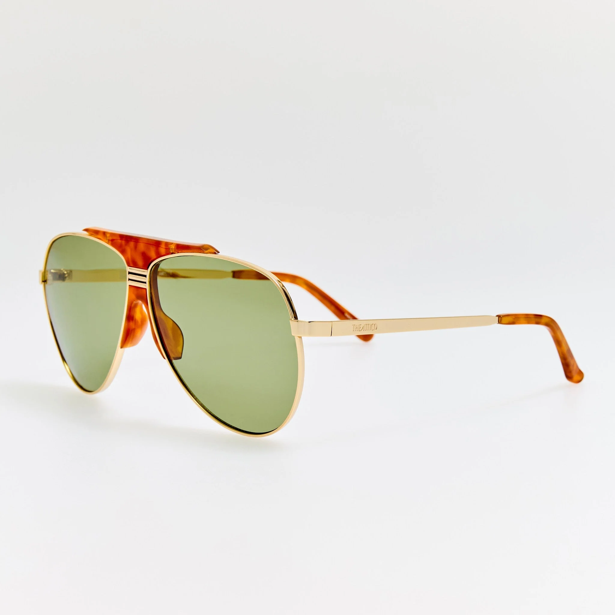 Amelia Sunglasses in Gold and Green - Image 2