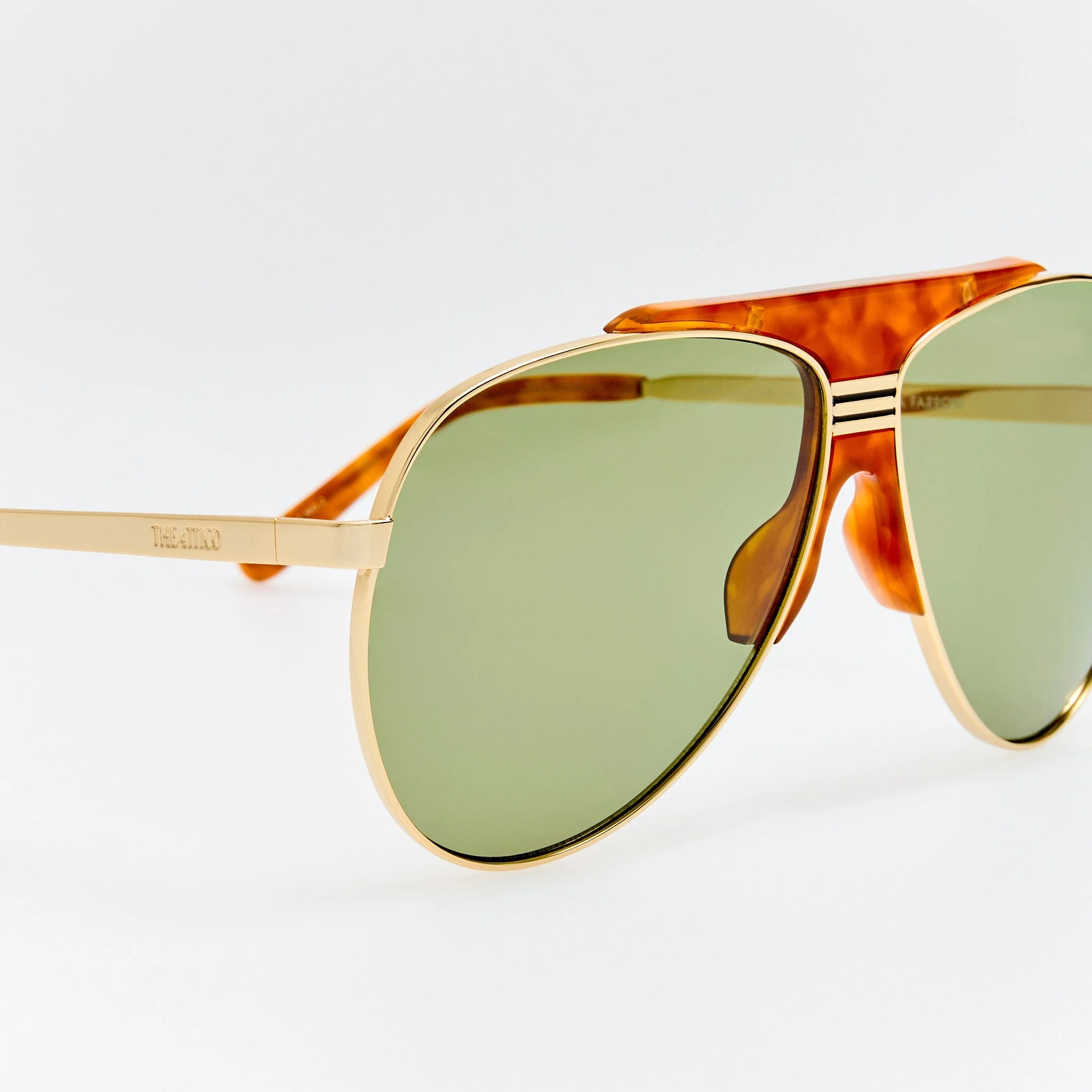 Amelia Sunglasses in Gold and Green - Image 5