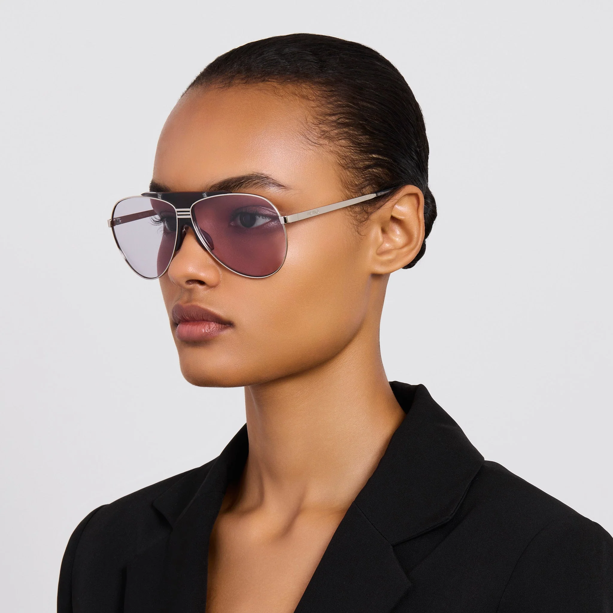 Amelia Sunglasses in Silver and Purple - Image 3