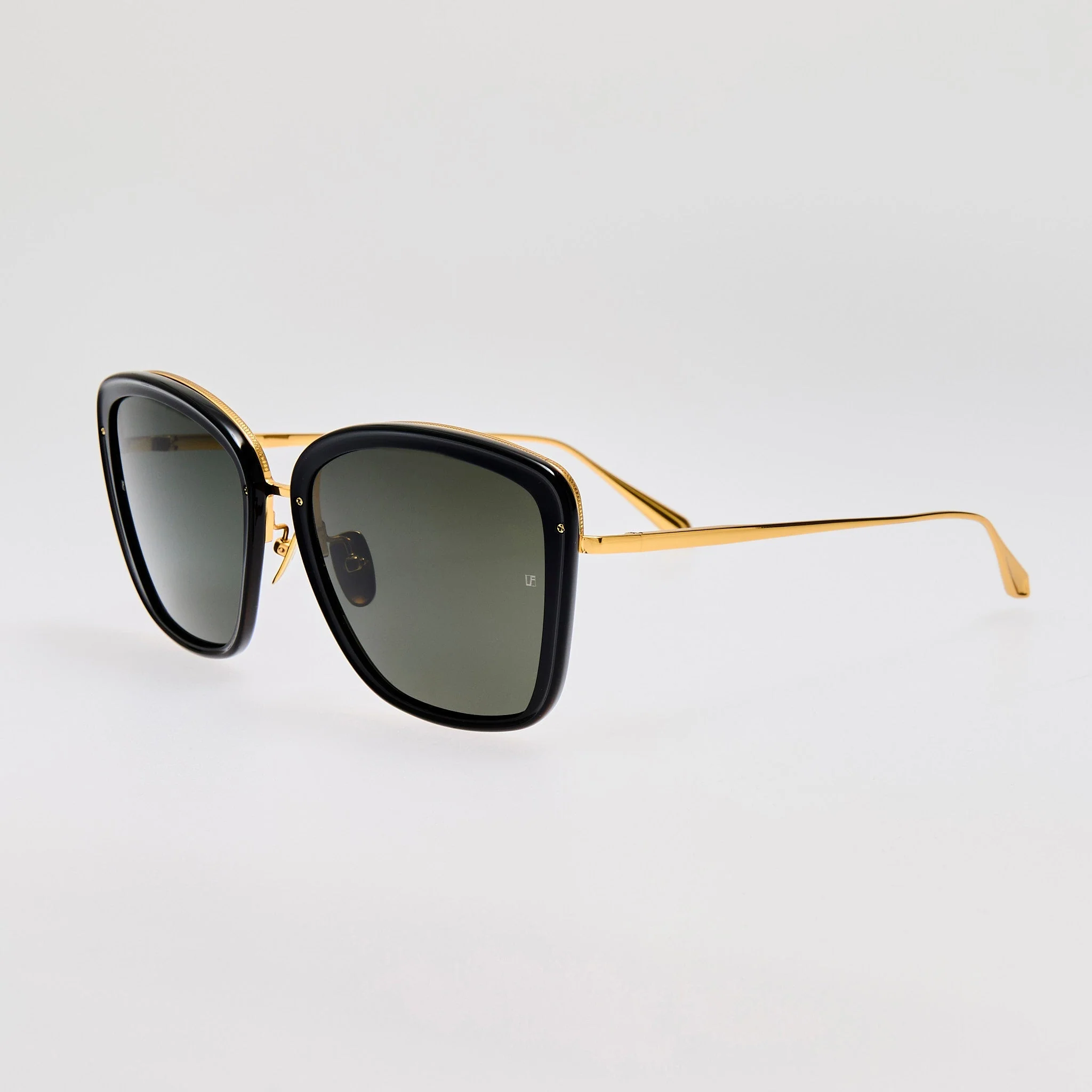 Anais Sunglasses in 22K Gold and Black - Image 2