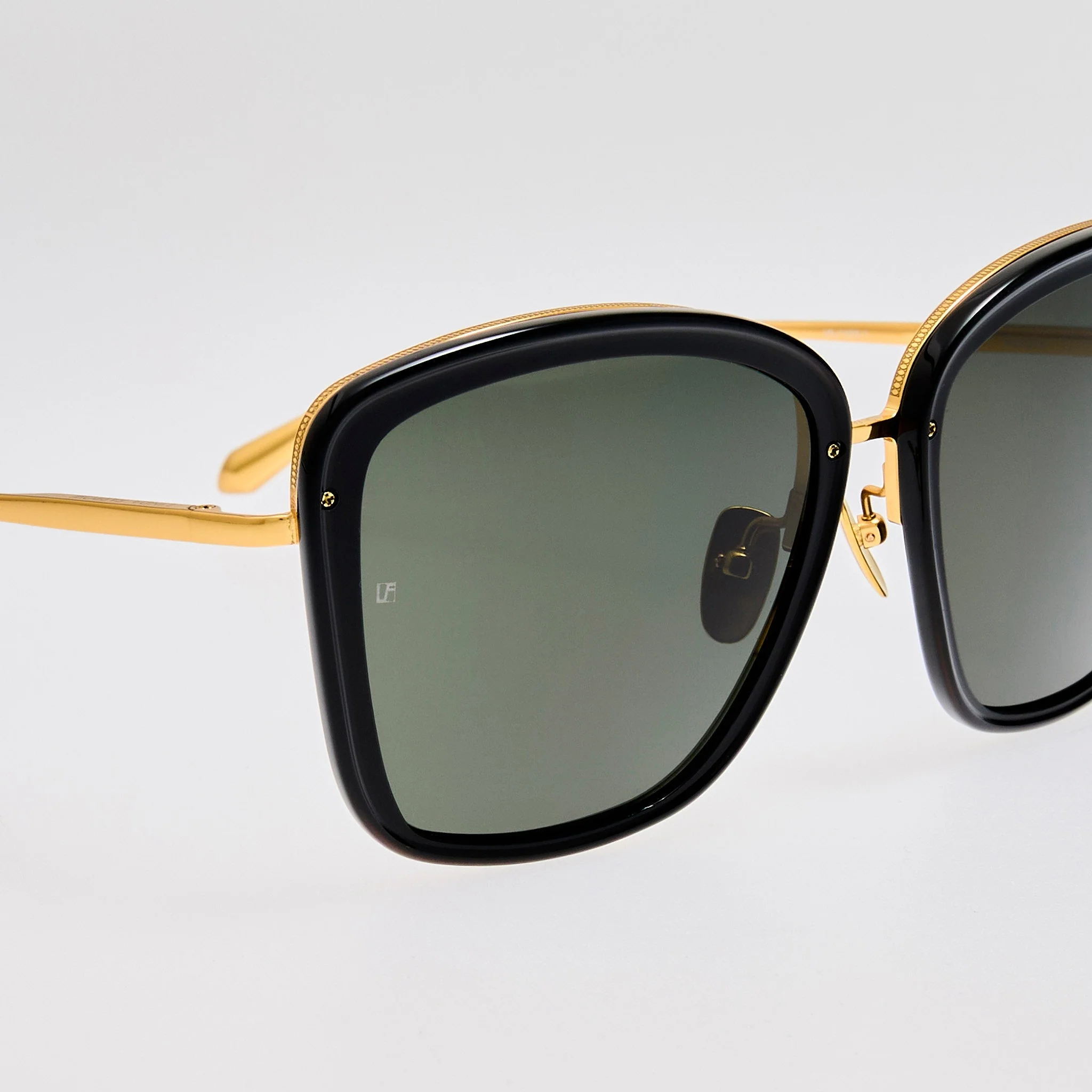 Anais Sunglasses in 22K Gold and Black - Image 4