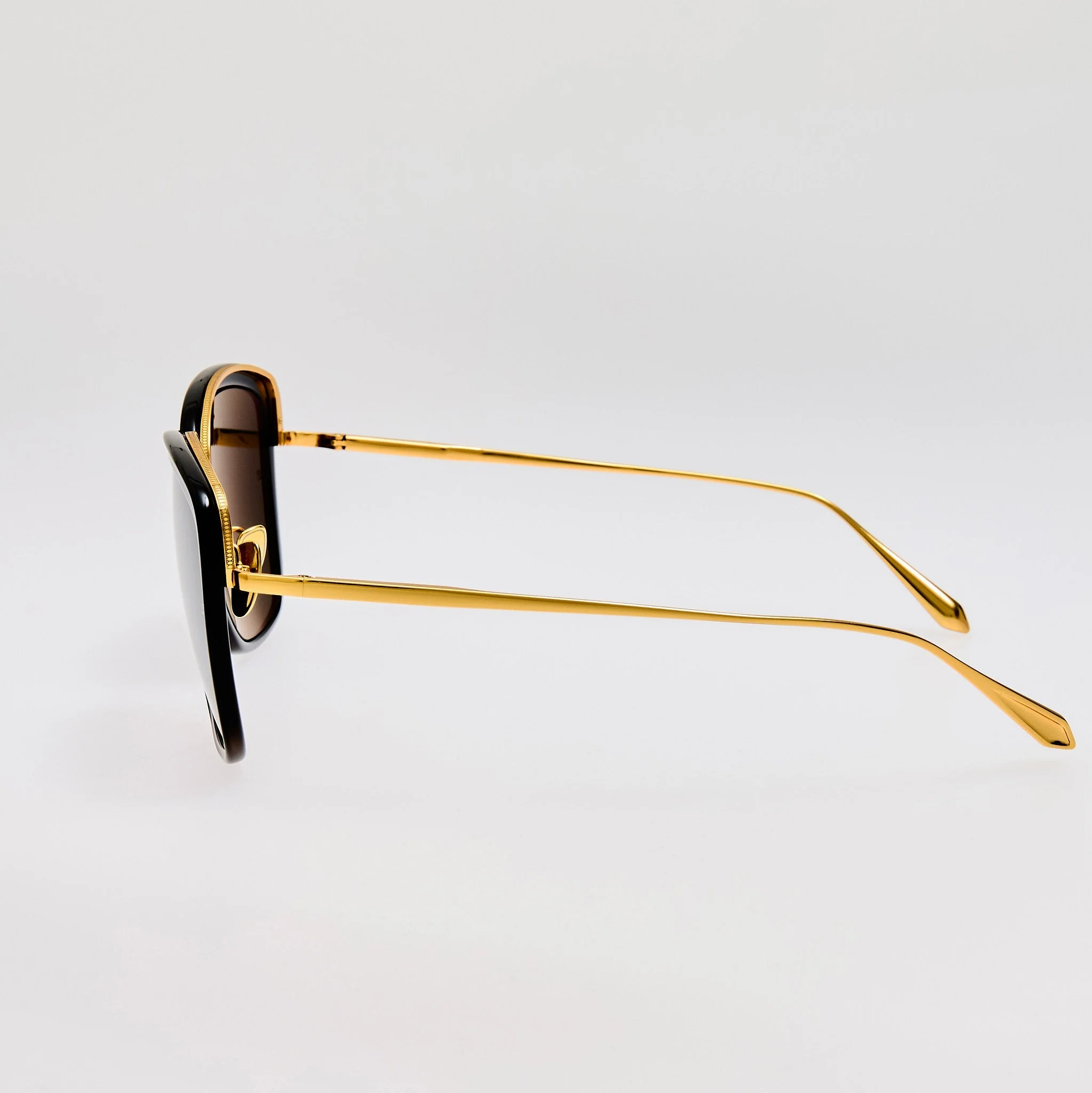Anais Sunglasses in 22K Gold and Black - Image 5