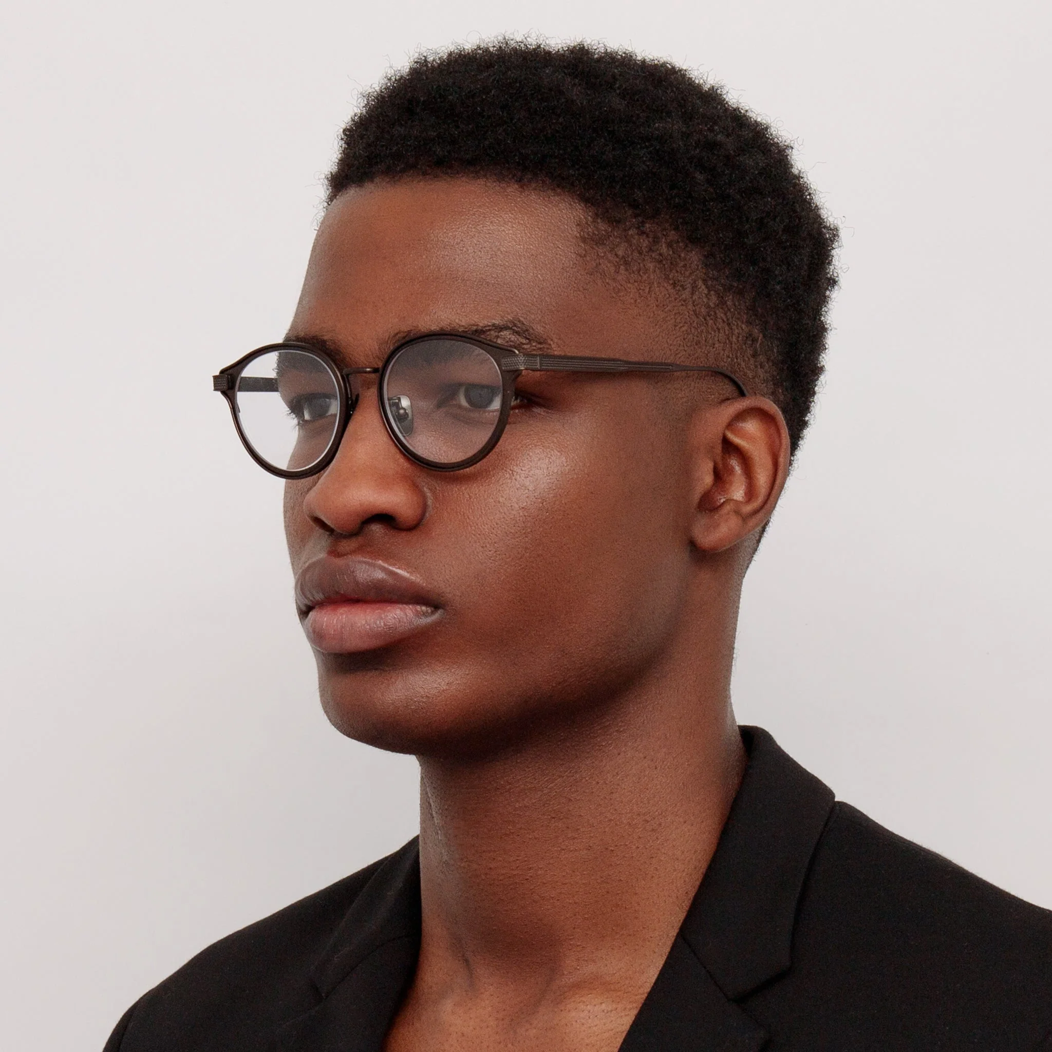 Anthony Oval Optical Frame in Matt Black Nickel - Image 3