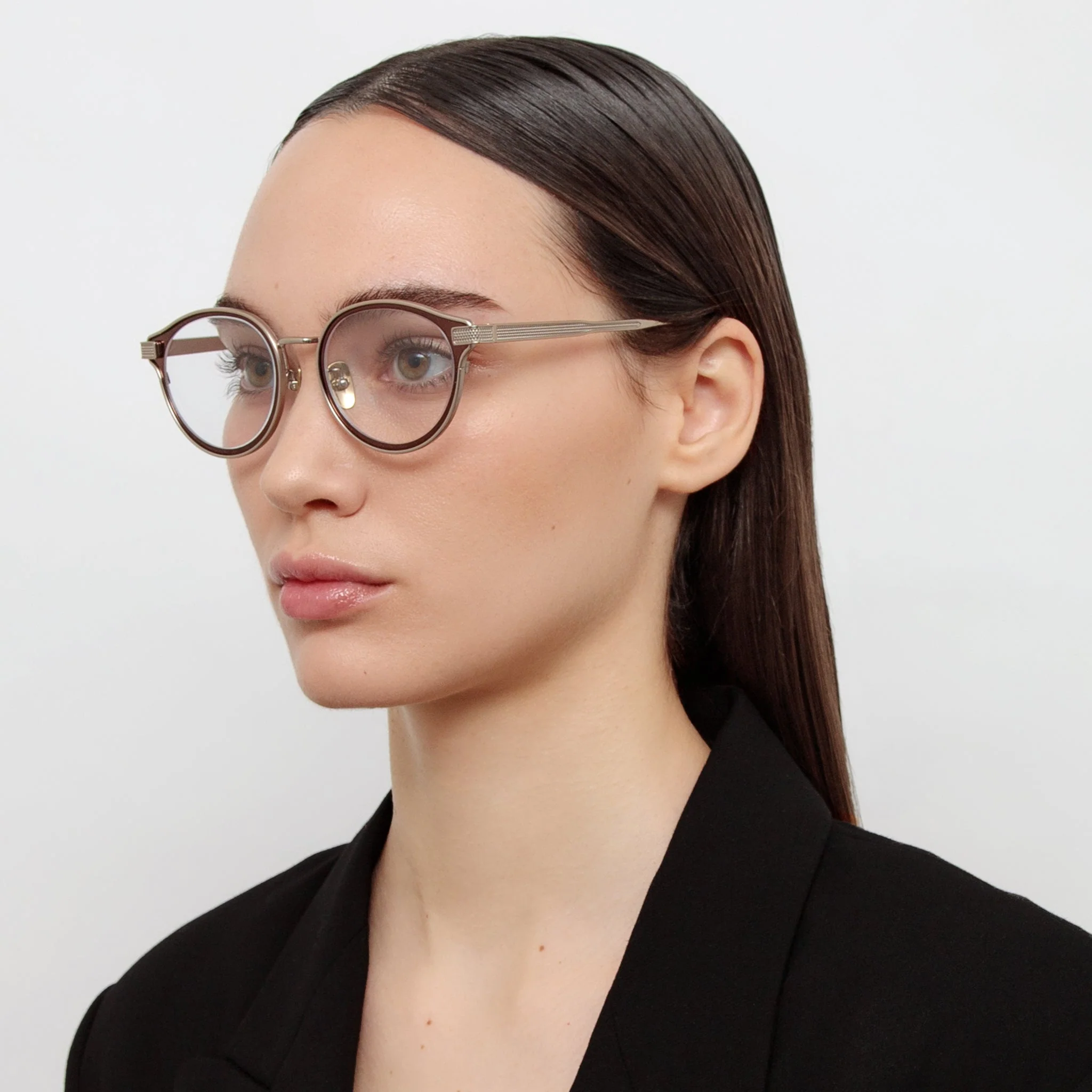 Anthony Oval Optical Frame in Metallic Brown - Image 3