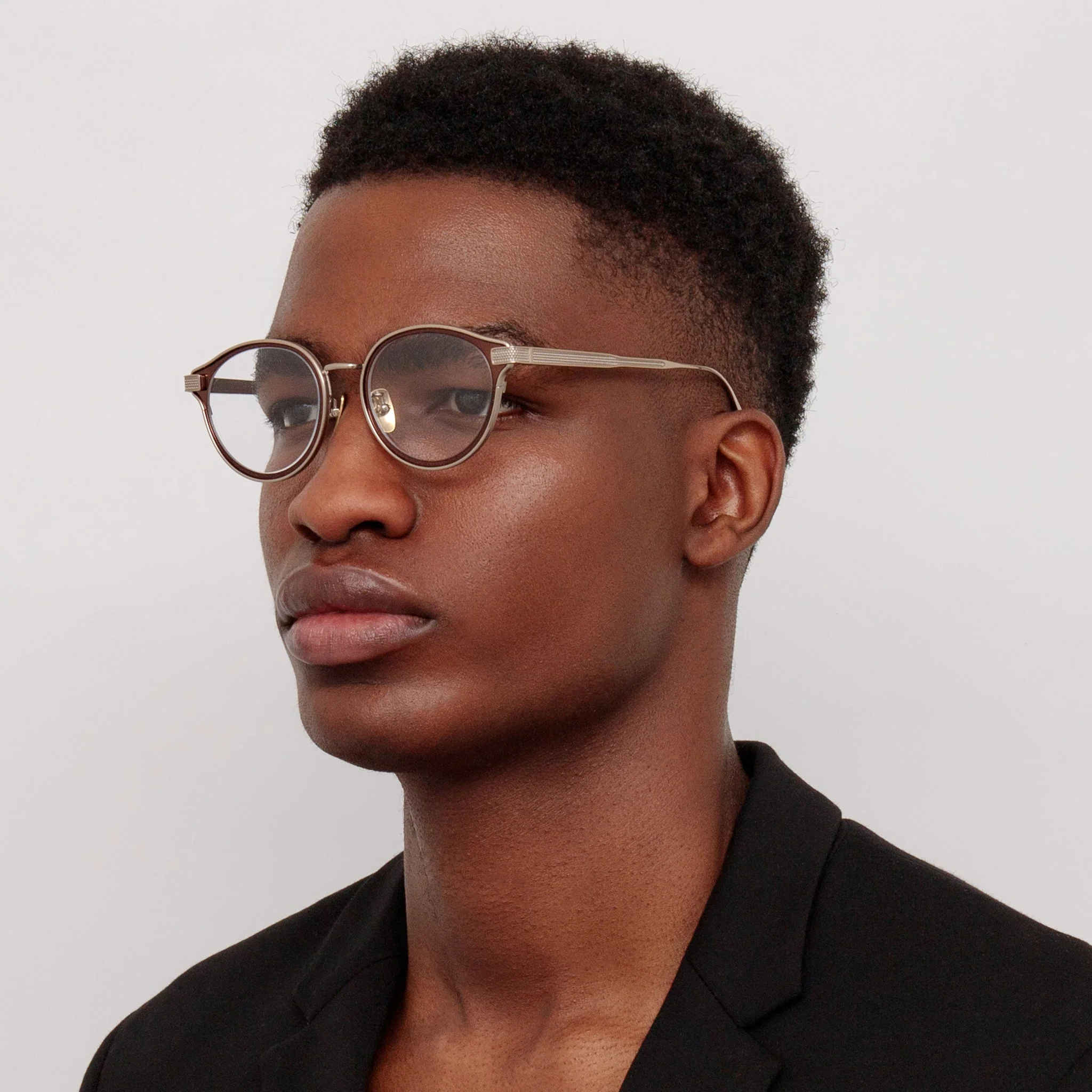 Anthony Oval Optical Frame in Metallic Brown - Image 4
