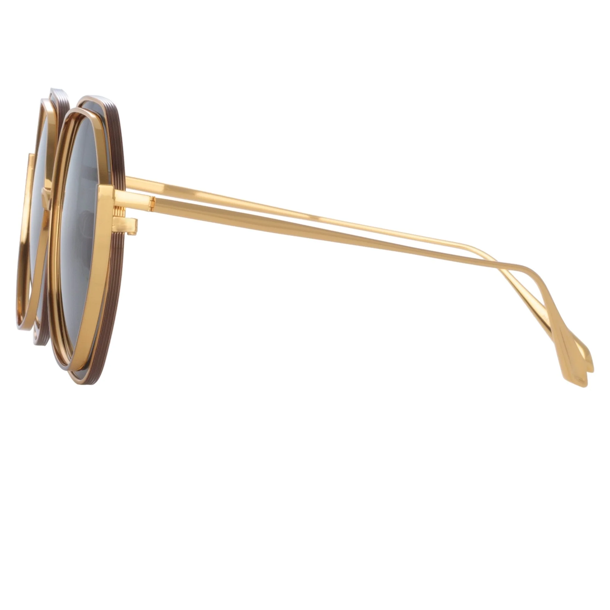 Aspen Sunglasses in 22K Gold and Grey - Image 4