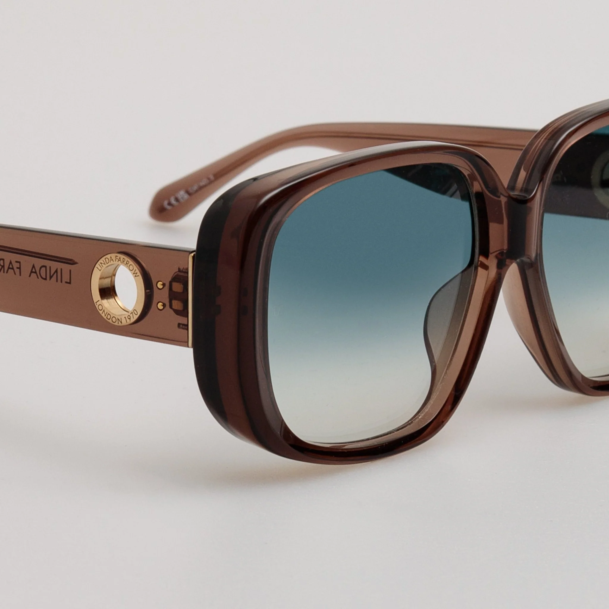 Astrid Oversized Sunglasses in Brown and Aqua - Image 4