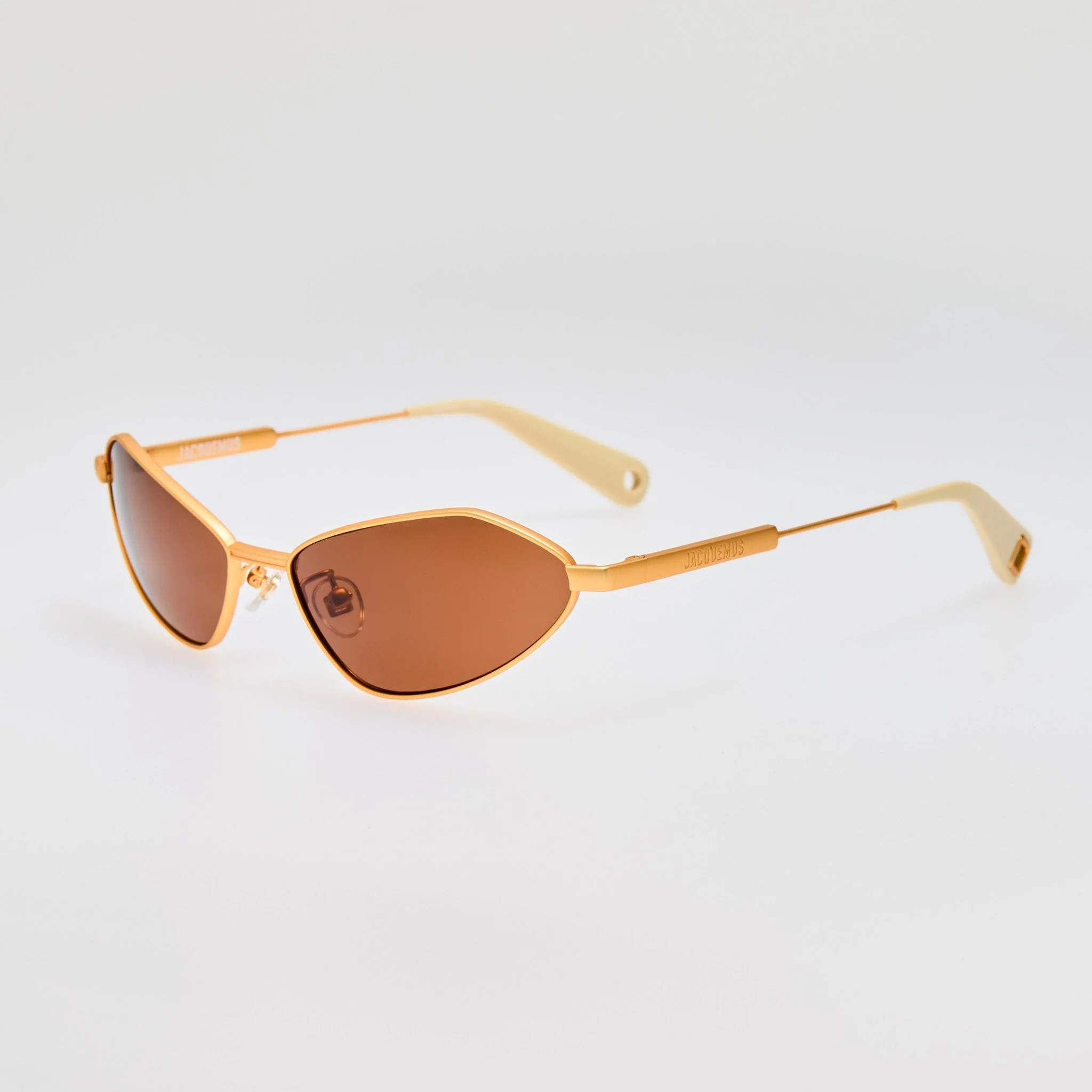 Bambino Angular Metal Sunglasses in Matt Gold - Image 2