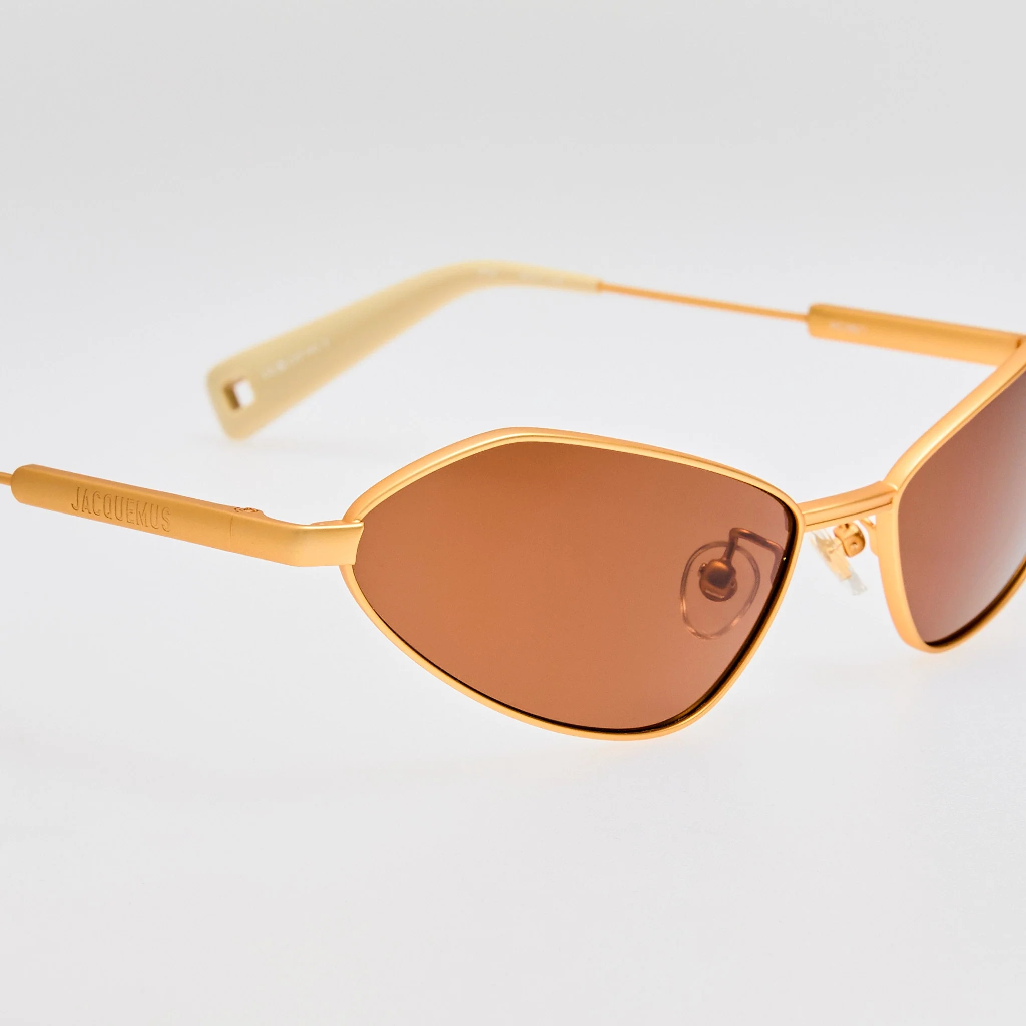 Bambino Angular Metal Sunglasses in Matt Gold - Image 4
