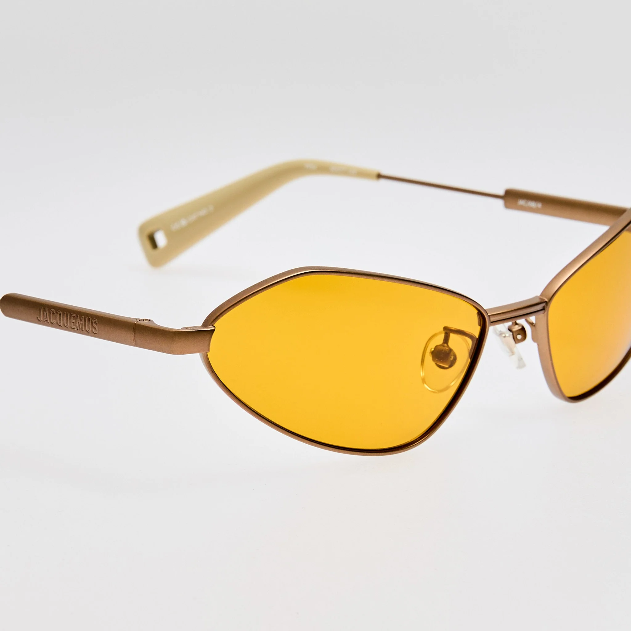 Bambino Angular Metal Sunglasses in Matt Putty - Image 4