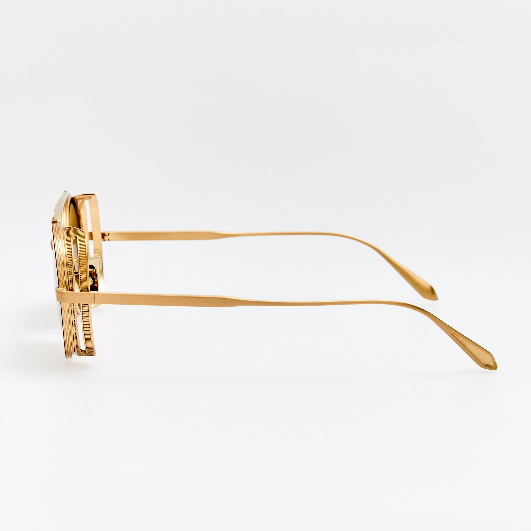 Baret Explorer Sunglasses in Matt Champagne and Green - Image 10