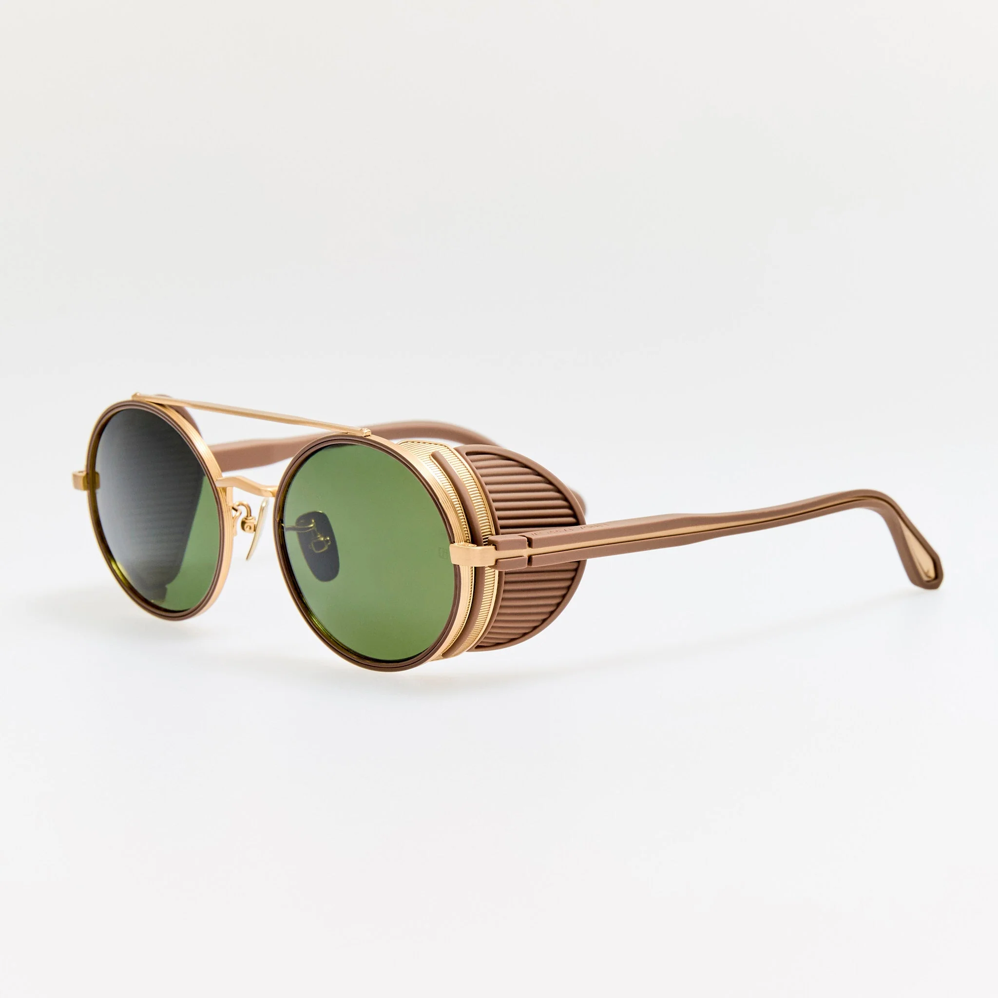 Baret Explorer Sunglasses in Matt Champagne and Green - Image 2
