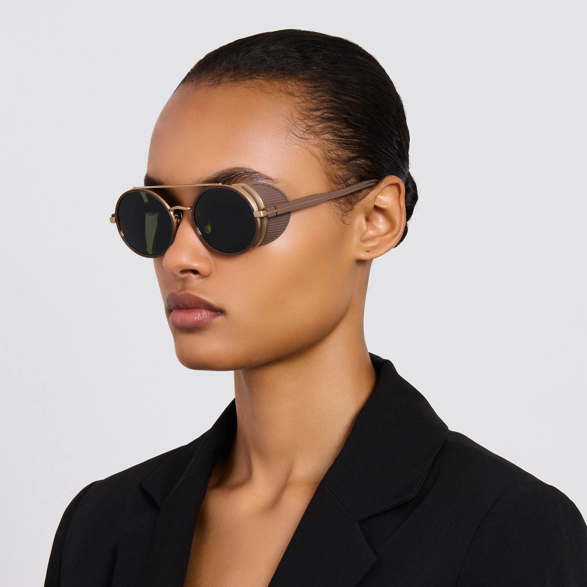 Baret Explorer Sunglasses in Matt Champagne and Green - Image 4