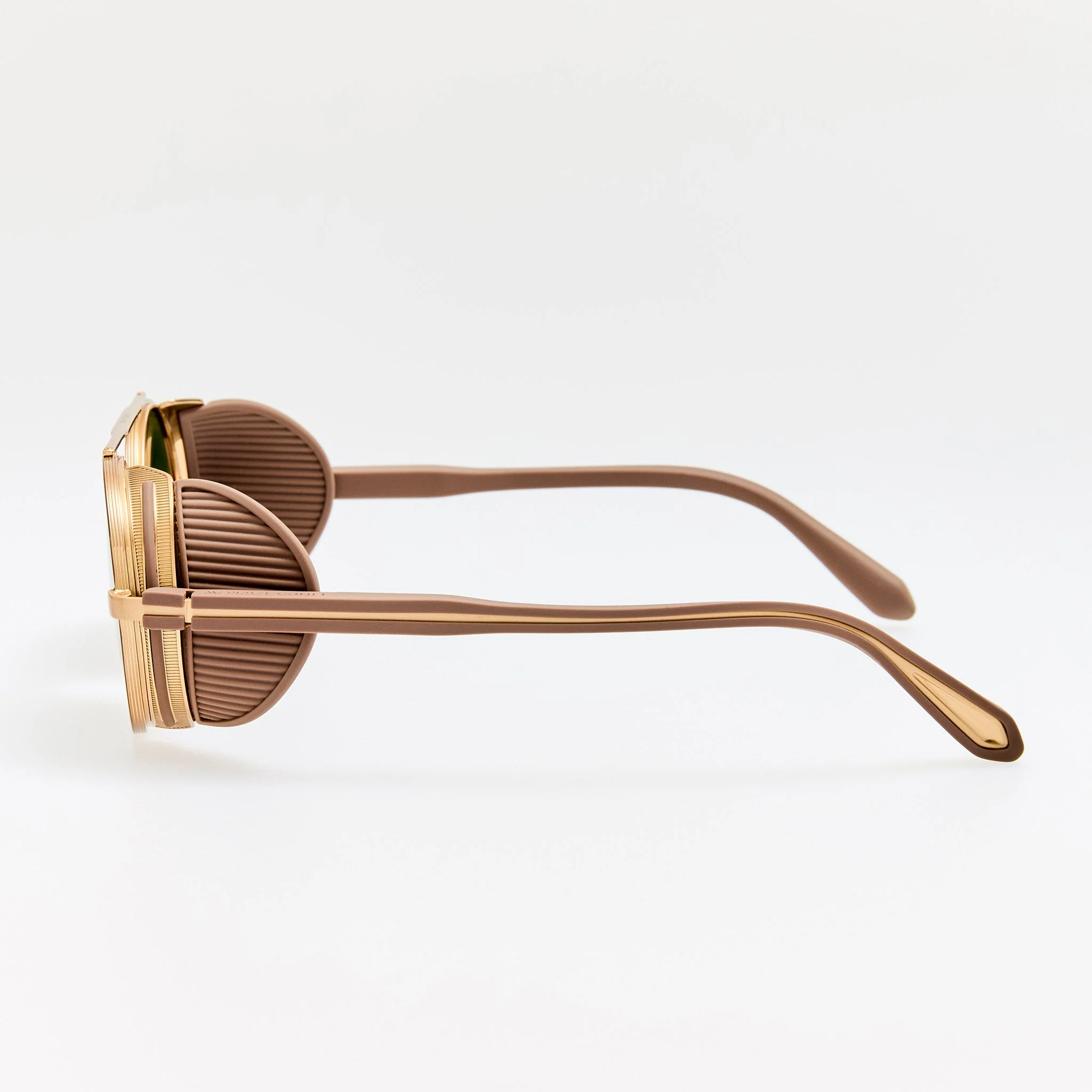 Baret Explorer Sunglasses in Matt Champagne and Green - Image 5