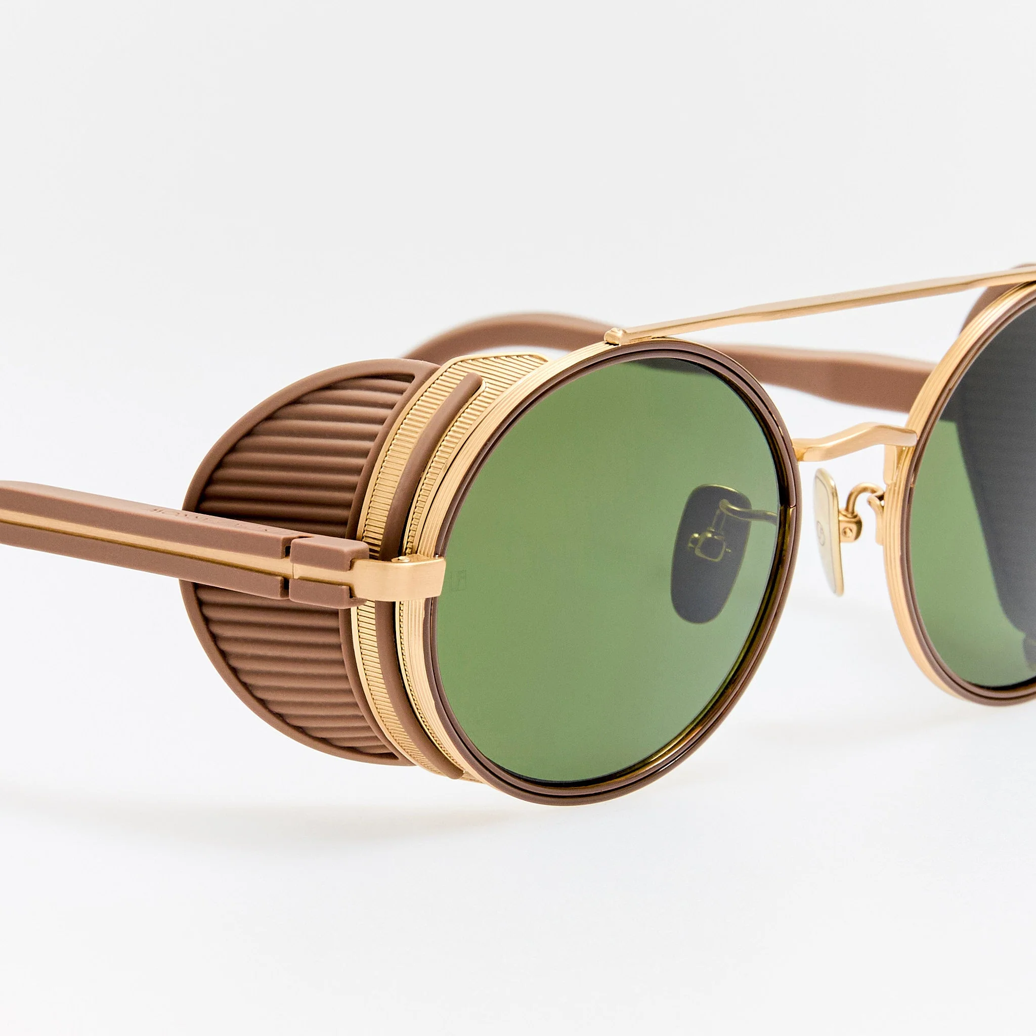 Baret Explorer Sunglasses in Matt Champagne and Green - Image 6