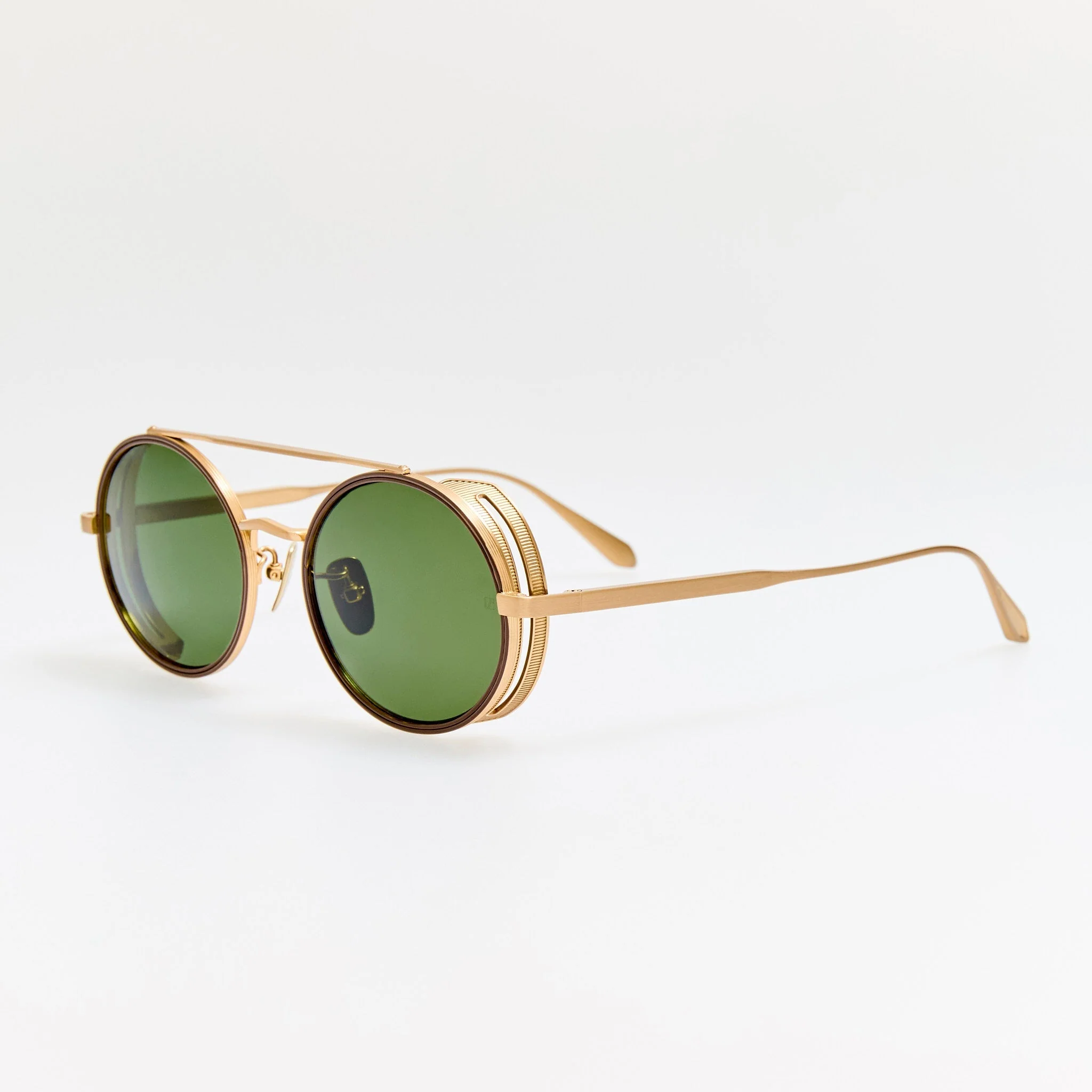 Baret Explorer Sunglasses in Matt Champagne and Green - Image 8