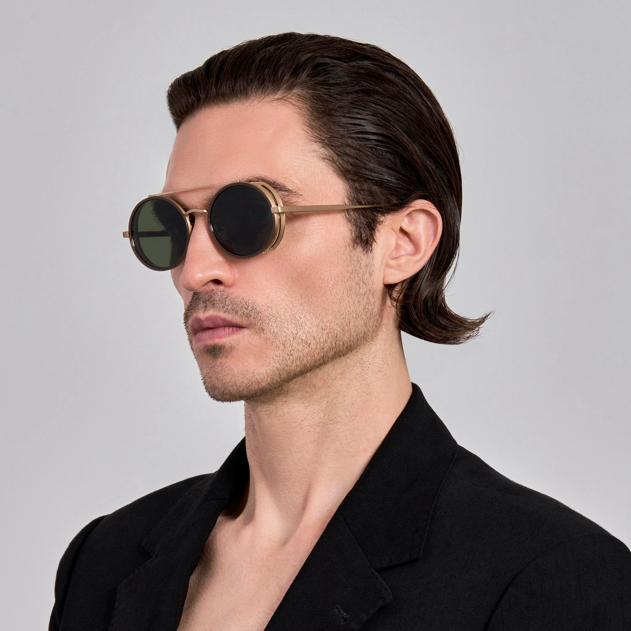 Baret Explorer Sunglasses in Matt Champagne and Green - Image 9
