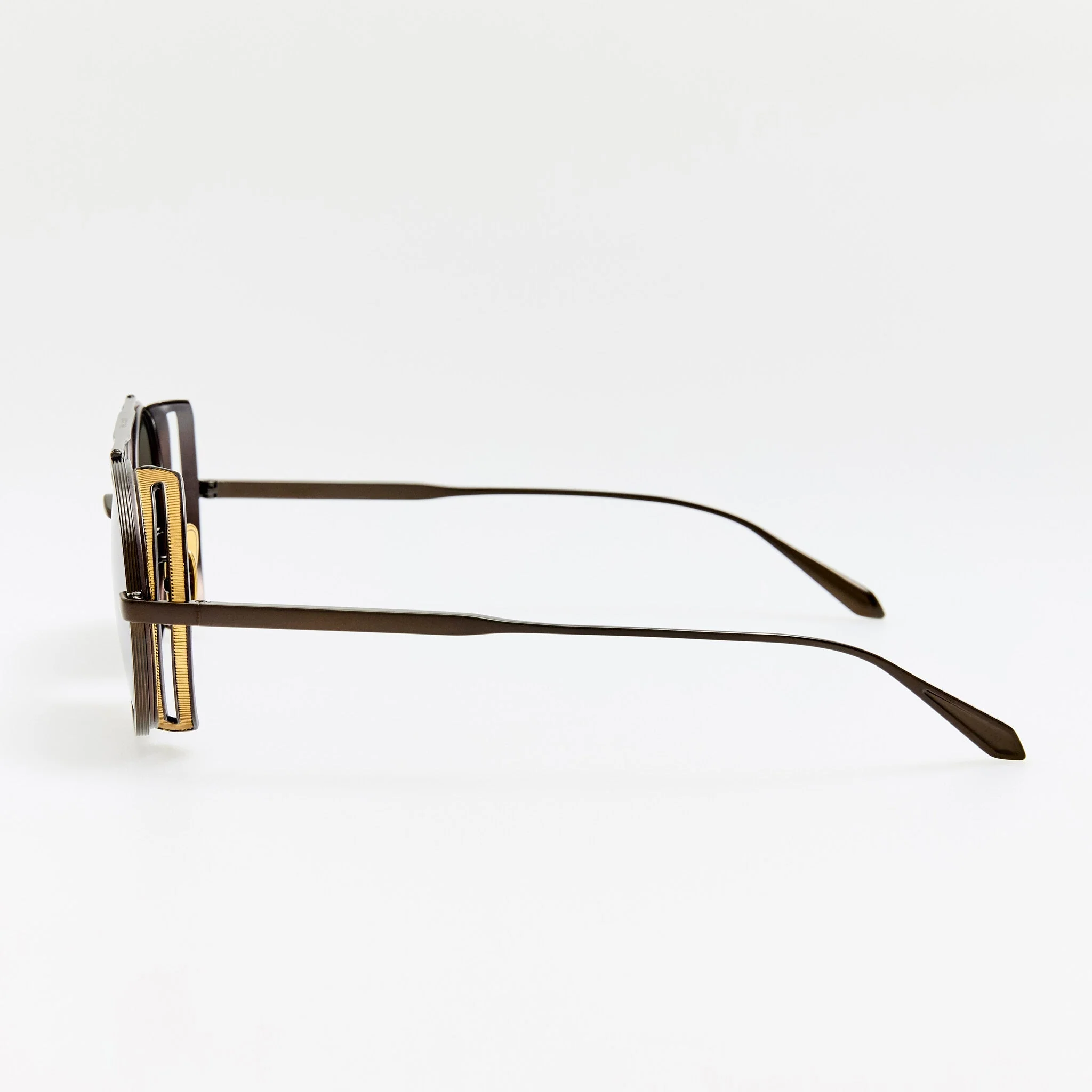 Baret Explorer Sunglasses in Matt Nickel and 22K Gold - Image 12