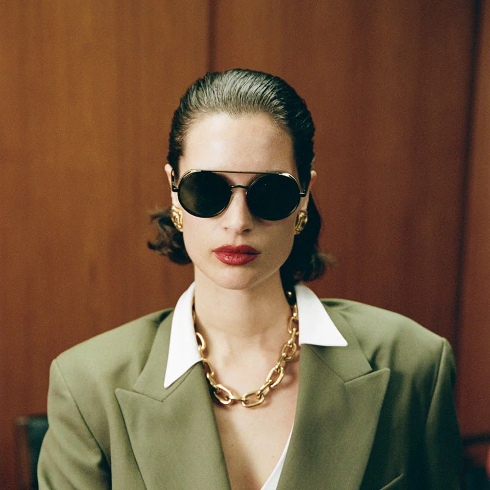 Baret Explorer Sunglasses in Matt Nickel and 22K Gold - Image 13