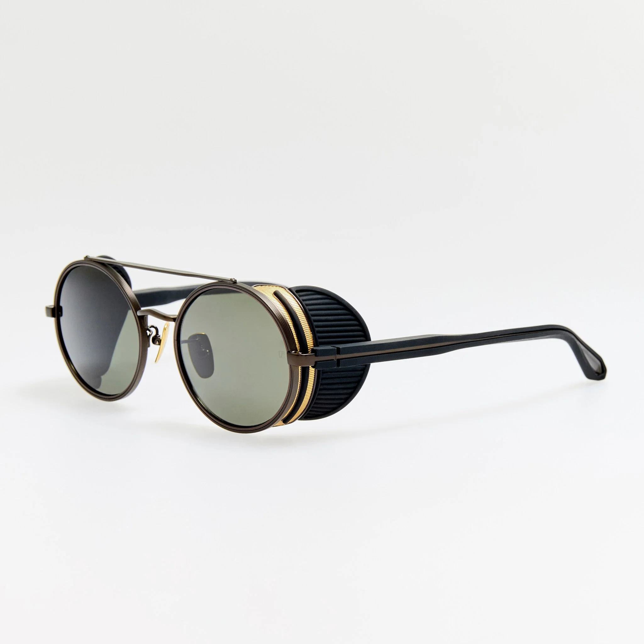 Baret Explorer Sunglasses in Matt Nickel and 22K Gold - Image 2