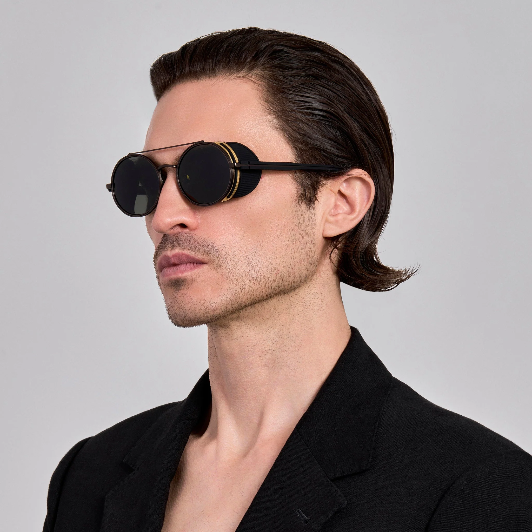 Baret Explorer Sunglasses in Matt Nickel and 22K Gold - Image 3