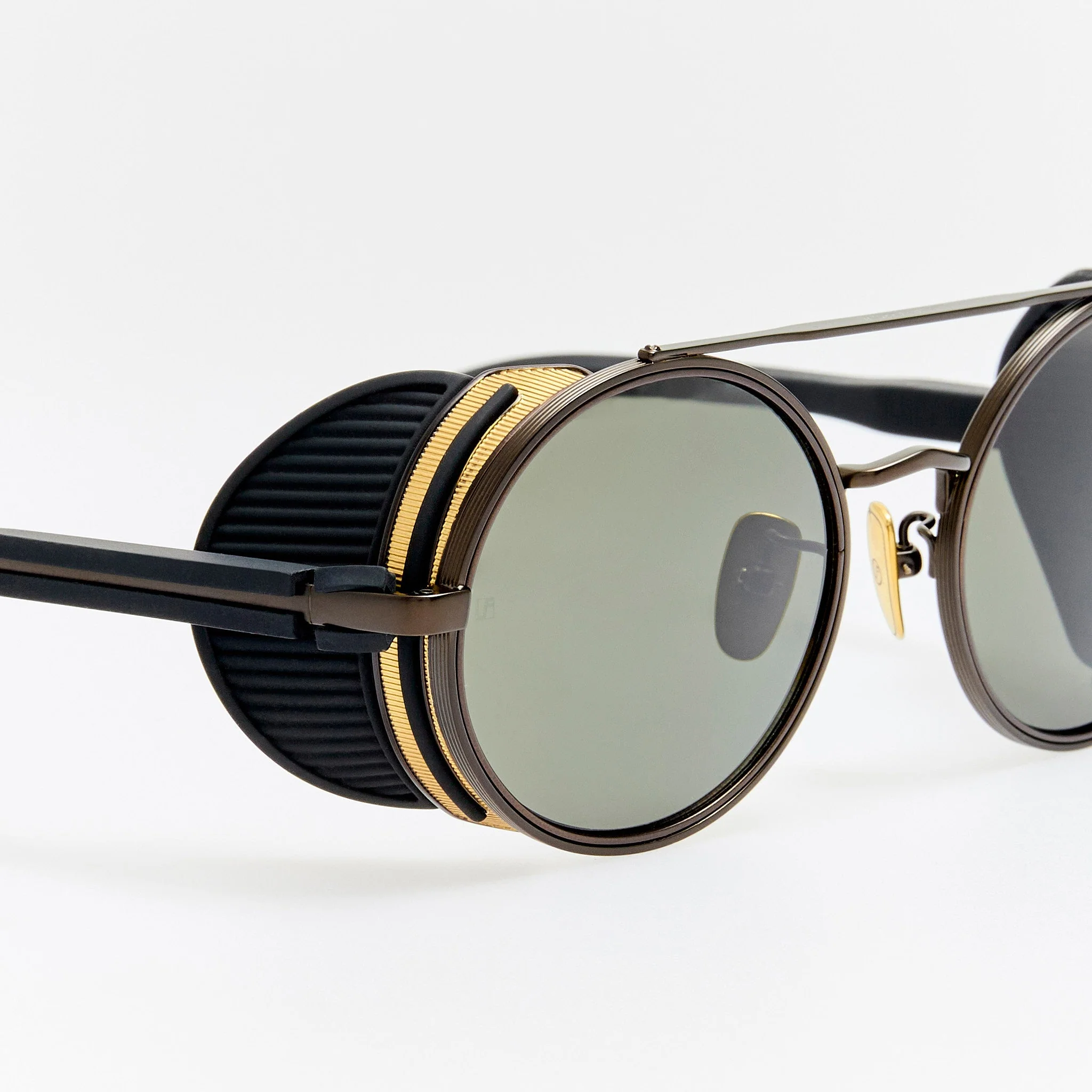 Baret Explorer Sunglasses in Matt Nickel and 22K Gold - Image 6