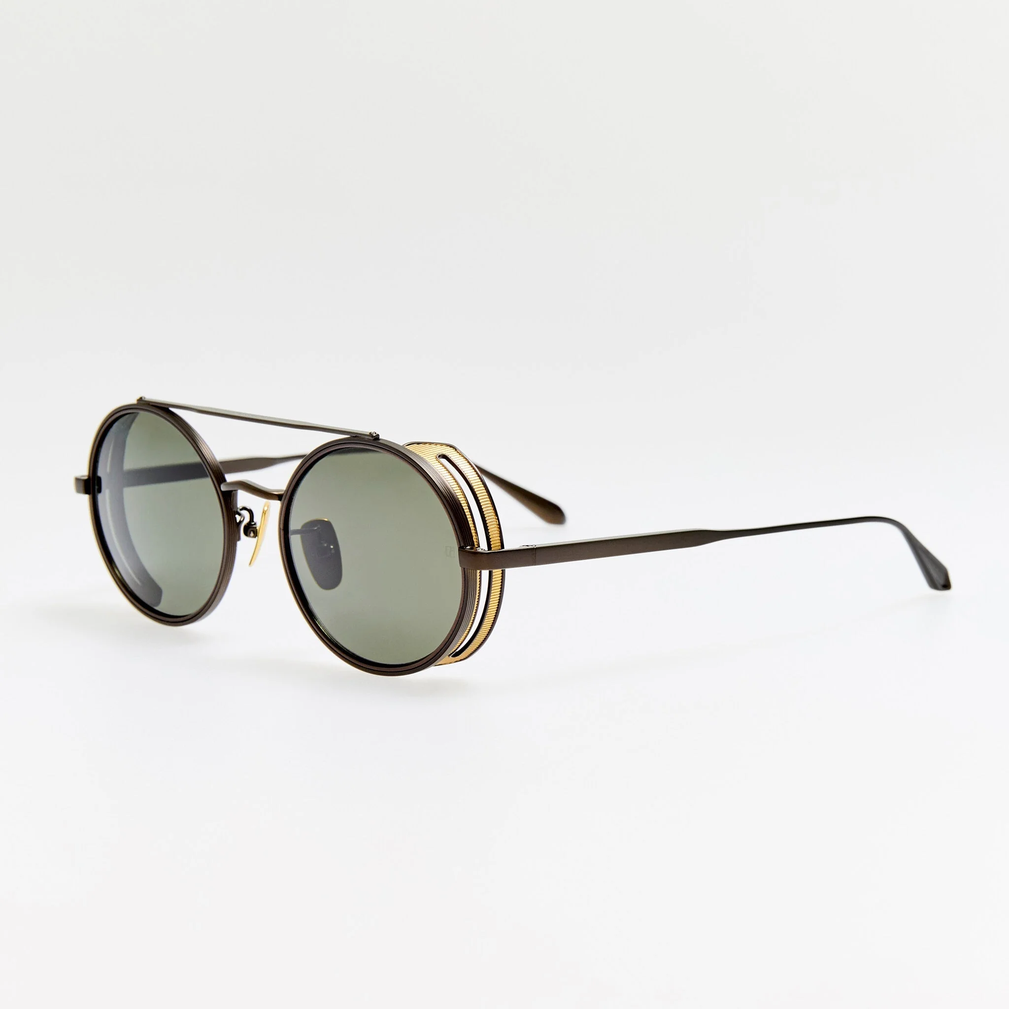 Baret Explorer Sunglasses in Matt Nickel and 22K Gold - Image 8