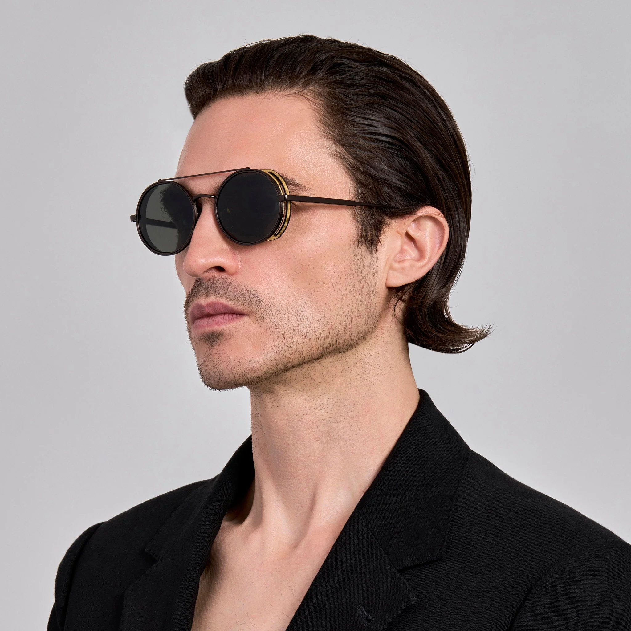 Baret Explorer Sunglasses in Matt Nickel and 22K Gold - Image 9