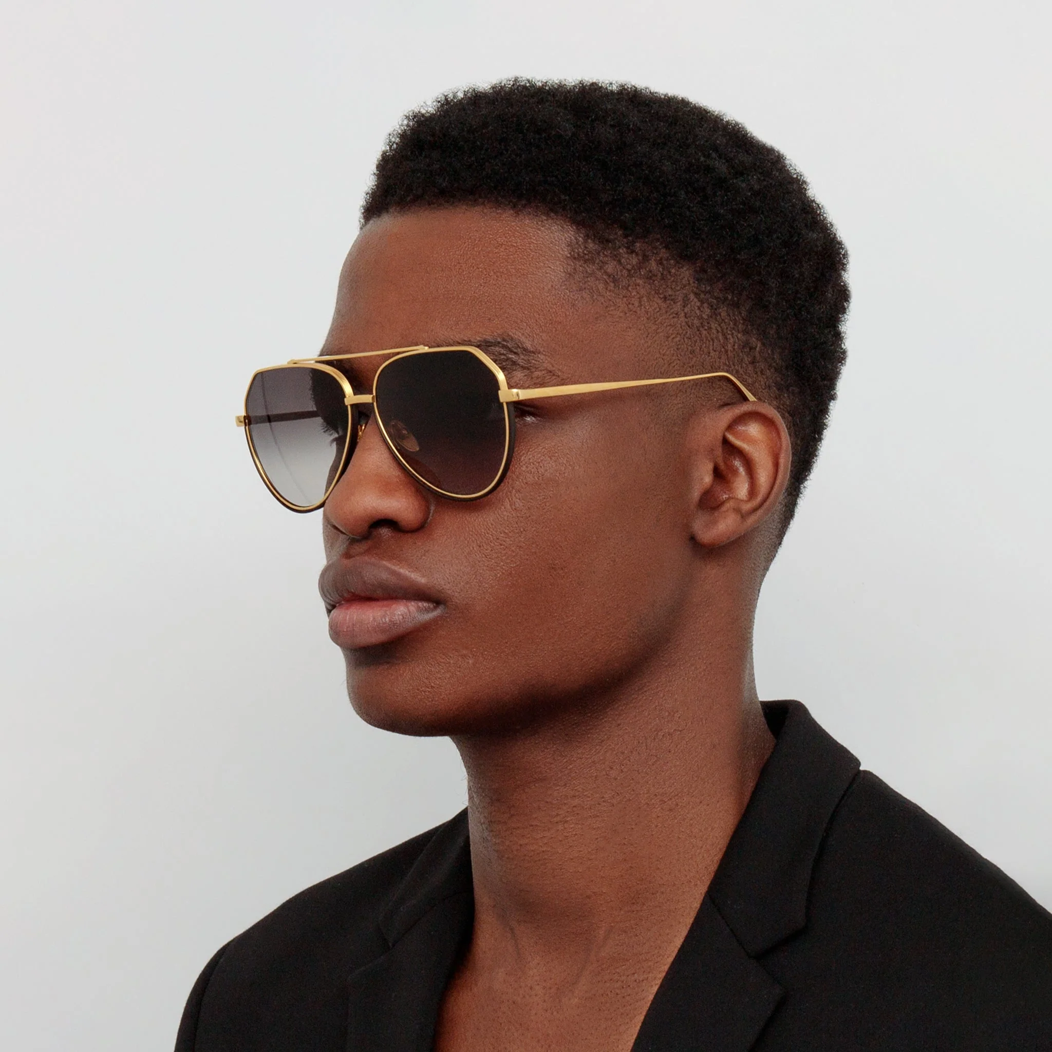 Bayer Sunglasses in 22K Gold and Grey - Image 3