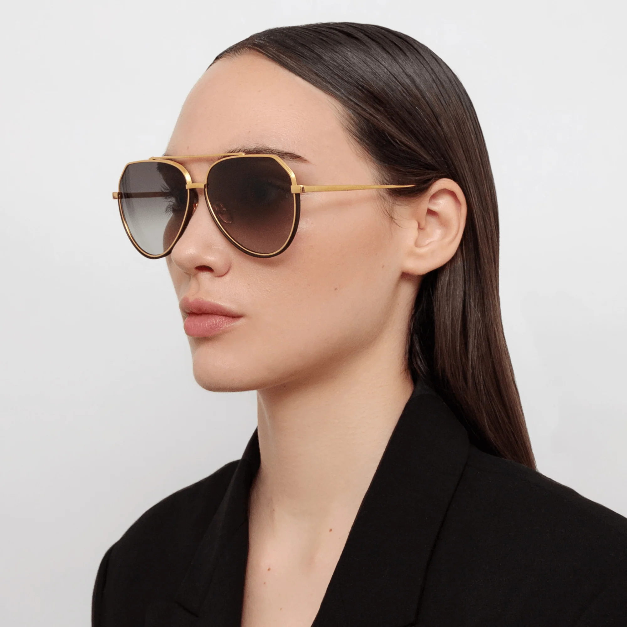 Bayer Sunglasses in 22K Gold and Grey - Image 4