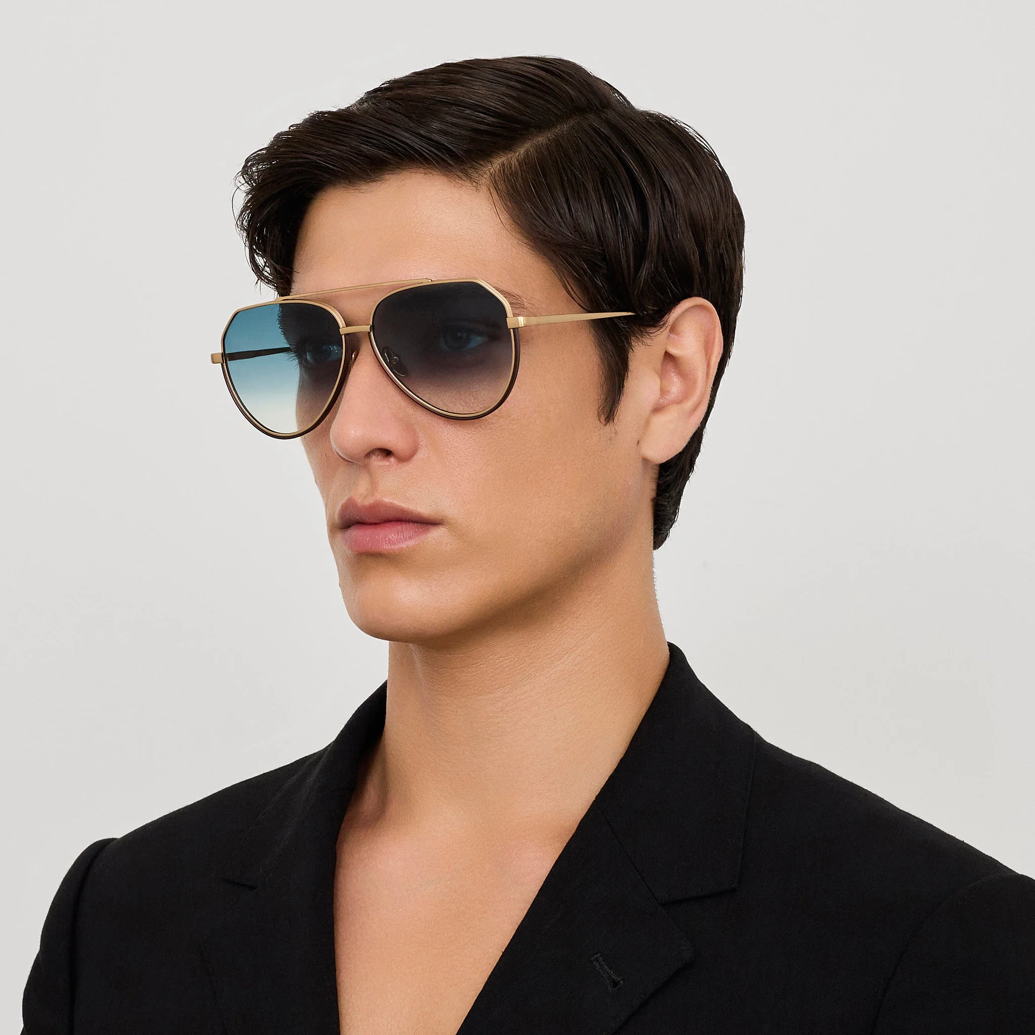 Bayer Sunglasses in 22K Gold and Aqua - Image 4