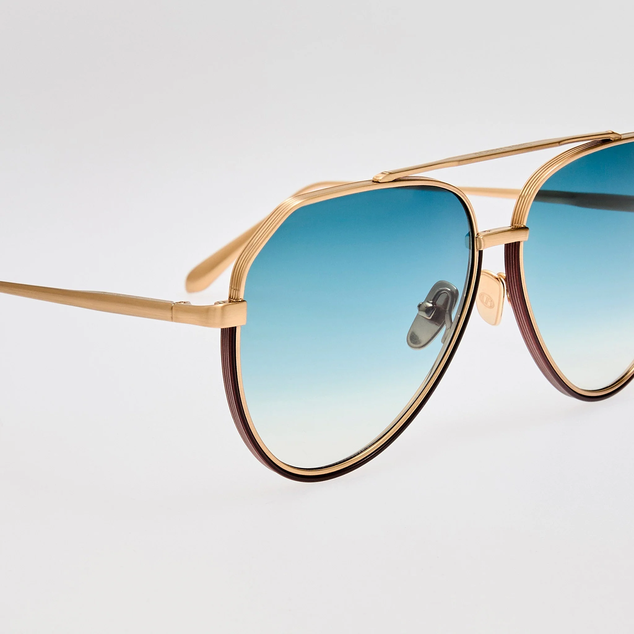Bayer Sunglasses in 22K Gold and Aqua - Image 5