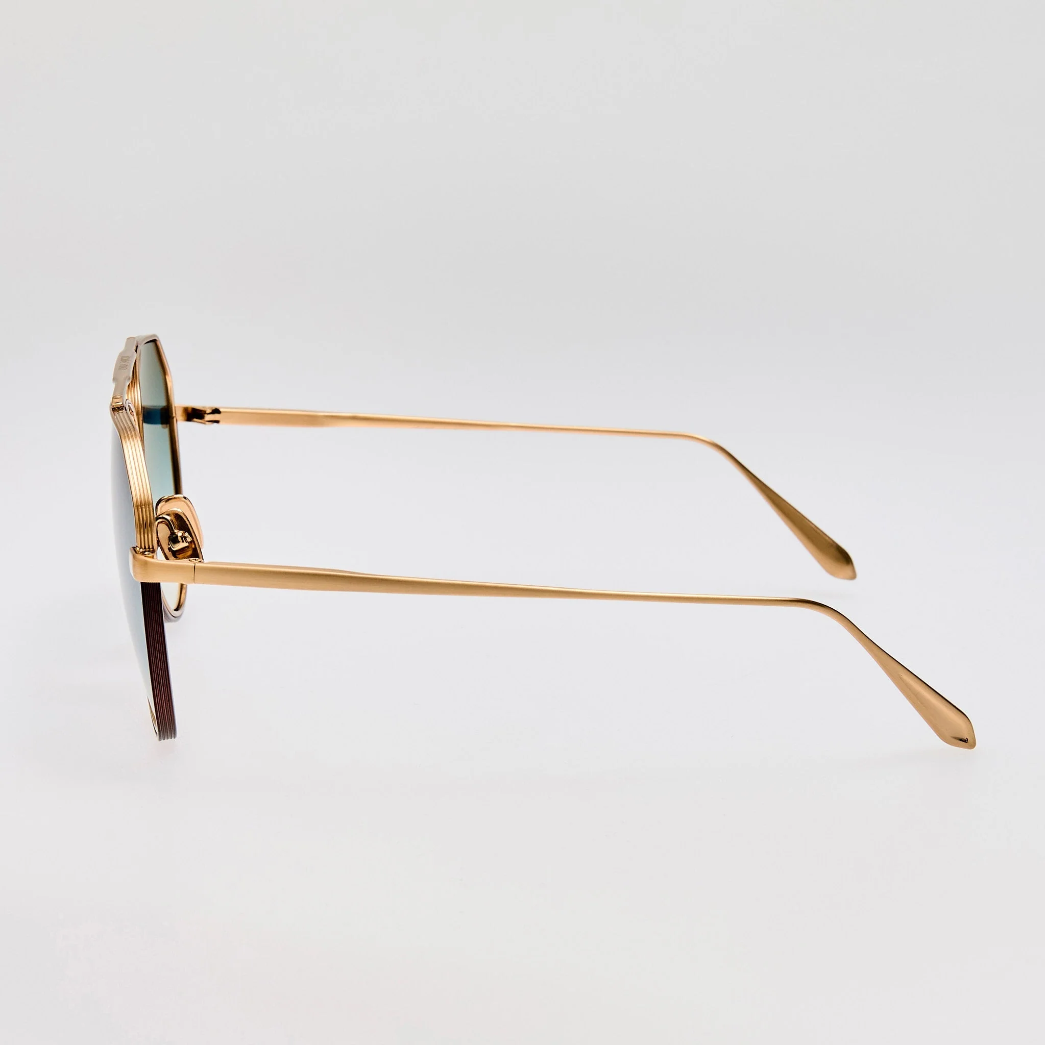 Bayer Sunglasses in 22K Gold and Aqua - Image 6