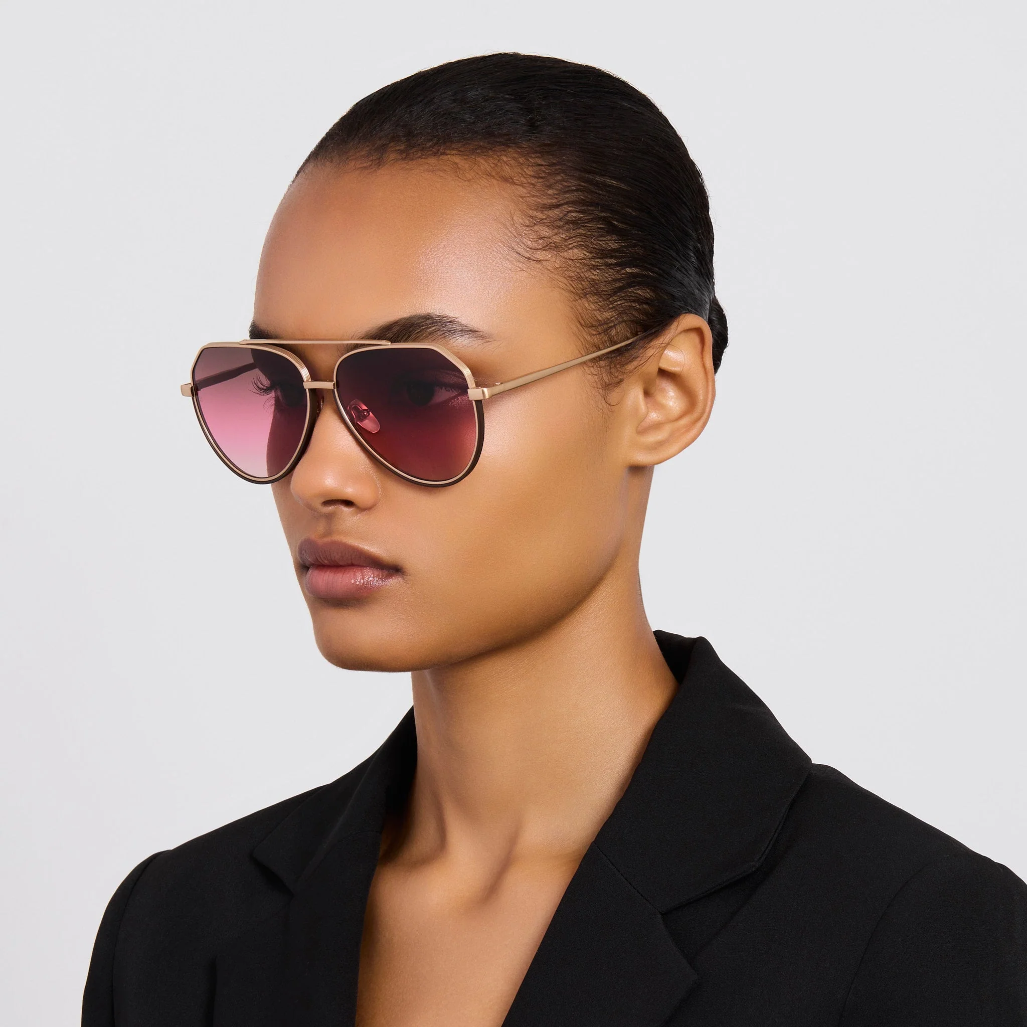 Bayer Sunglasses in Matt Champagne and Pink - Image 3