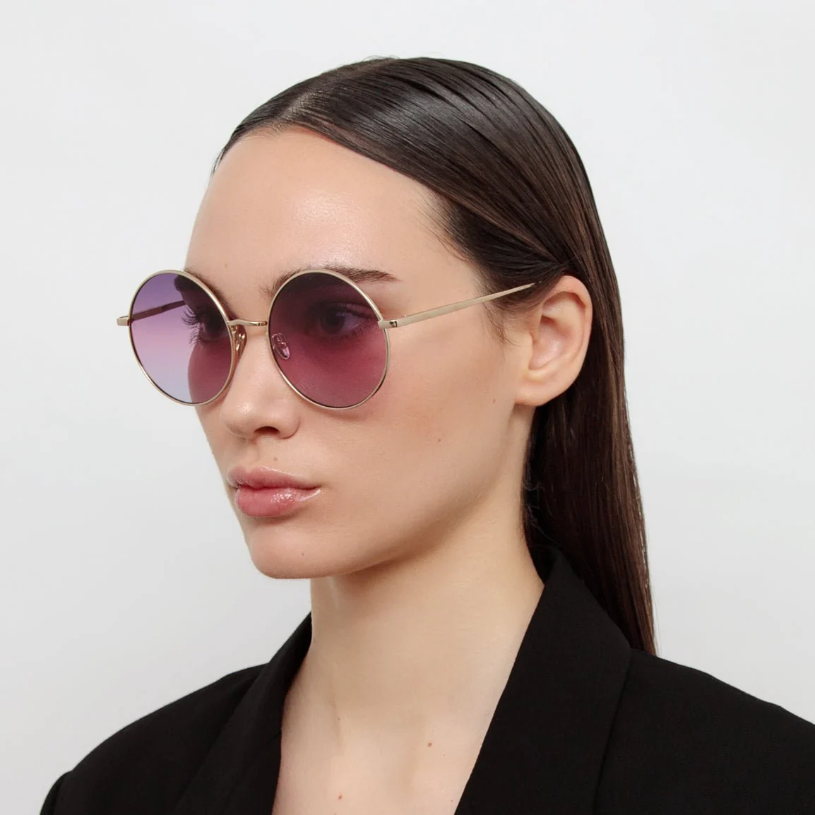 Bea Sunglasses in 22K Gold and Purple - Image 3