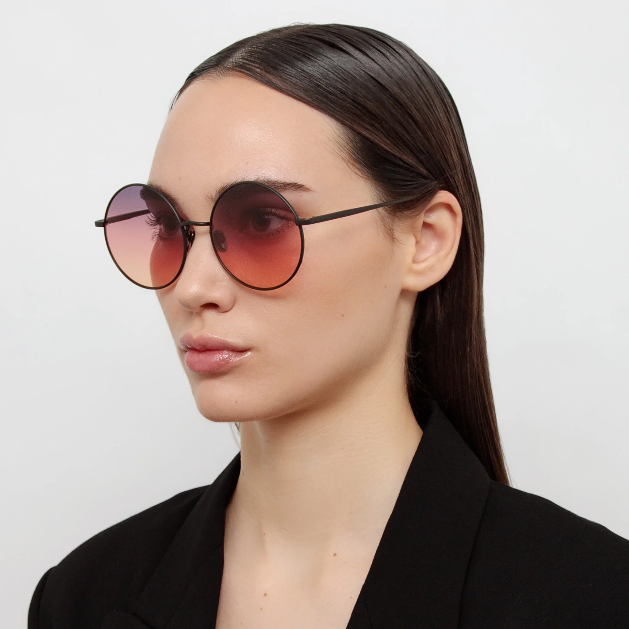 Bea Sunglasses in Matt Nickel and Sunset Lenses - Image 3