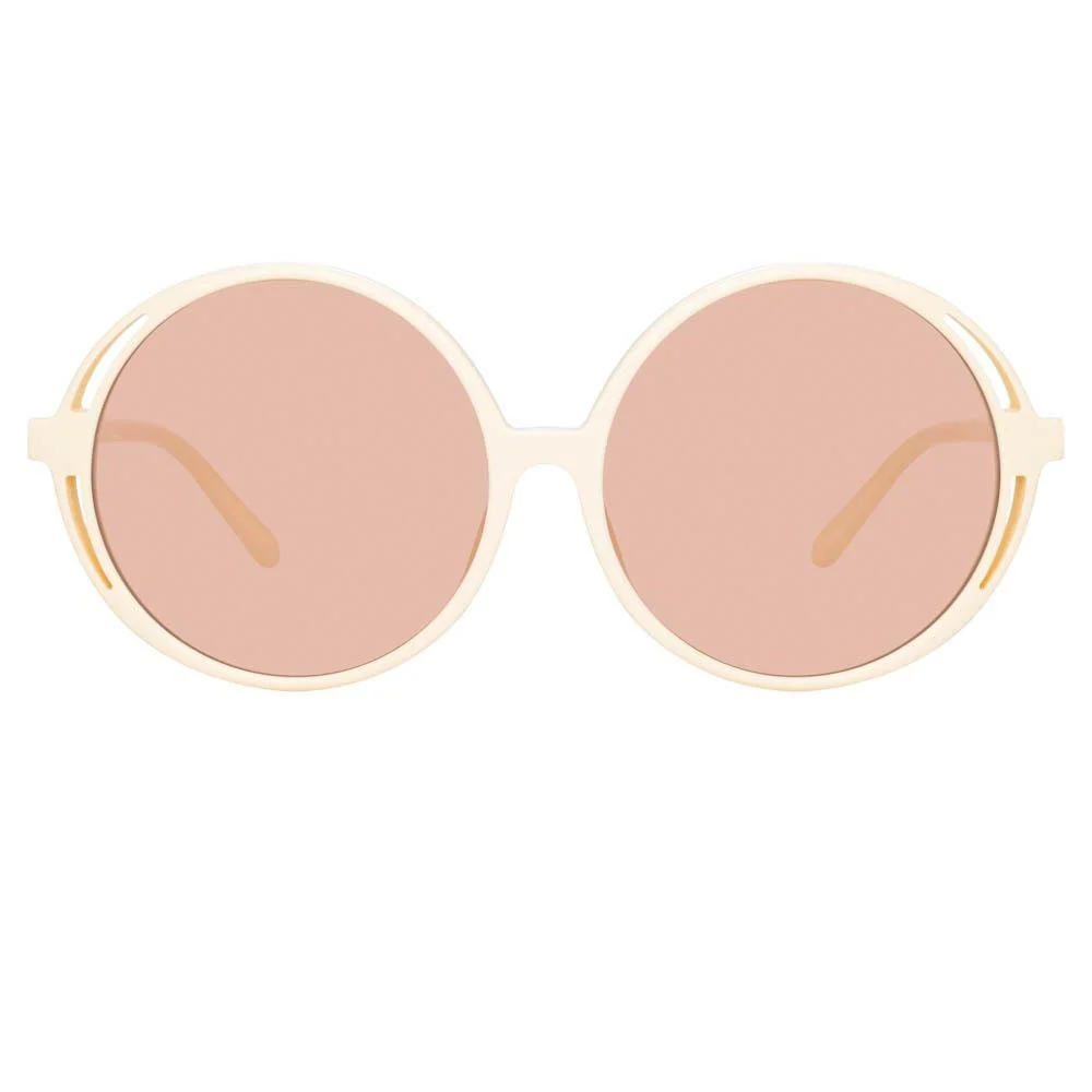 Bianca Round Sunglasses in Cream